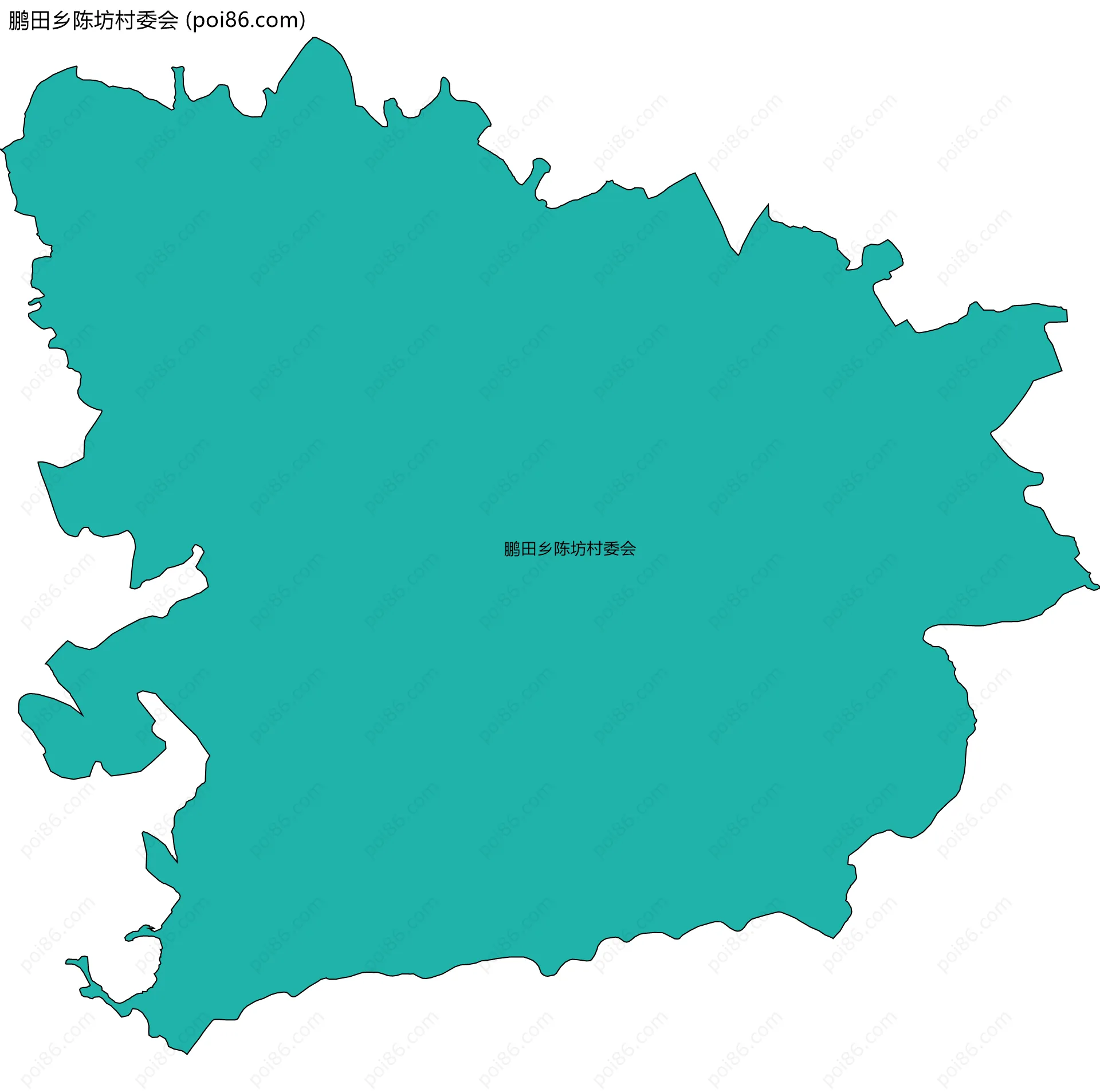 鹏田乡陈坊村委会边界地图