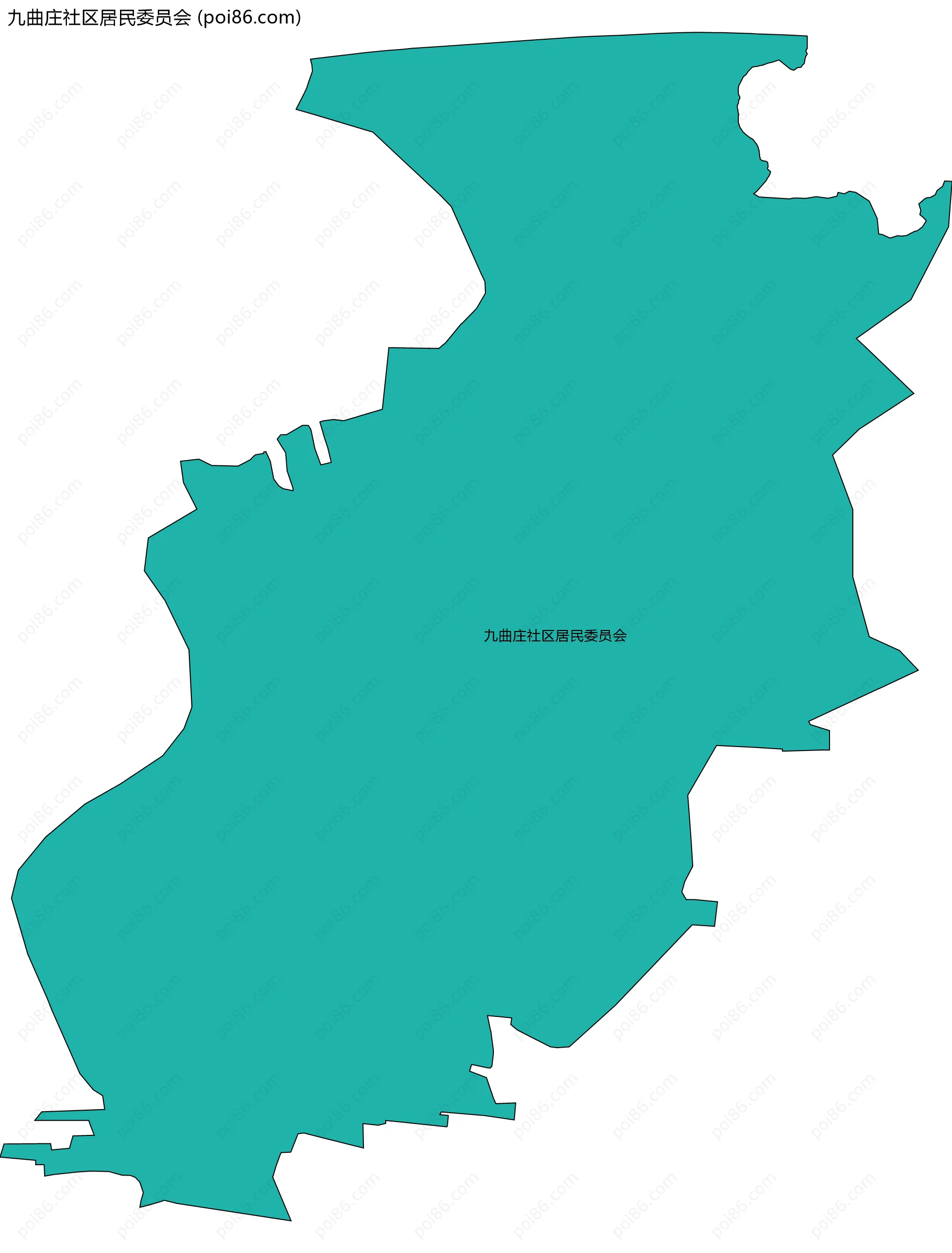 九曲庄社区居民委员会边界地图