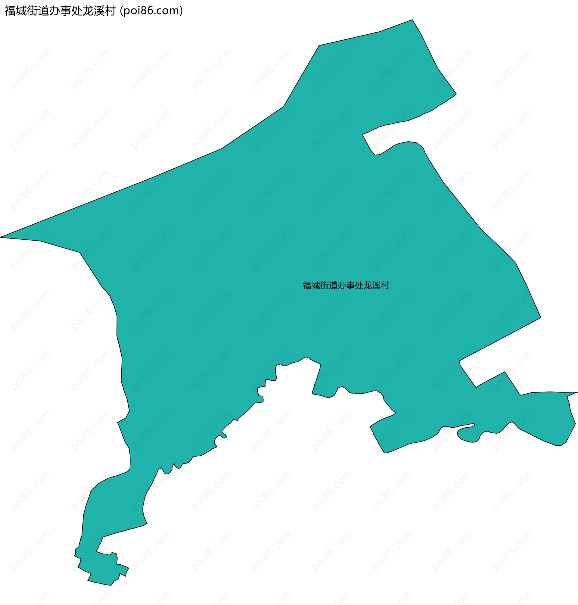 福城街道办事处龙溪村边界地图
