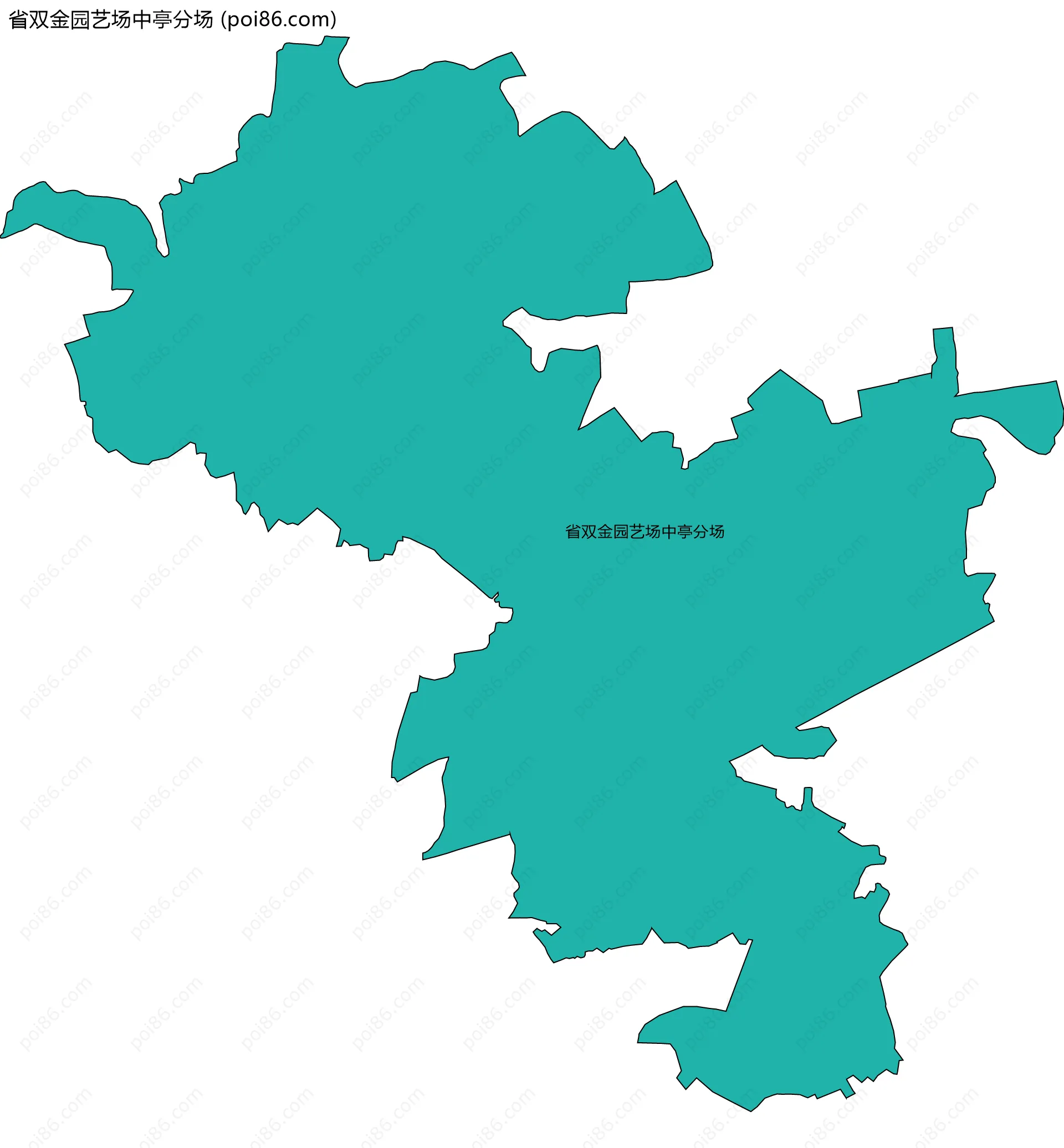 省双金园艺场中亭分场边界地图