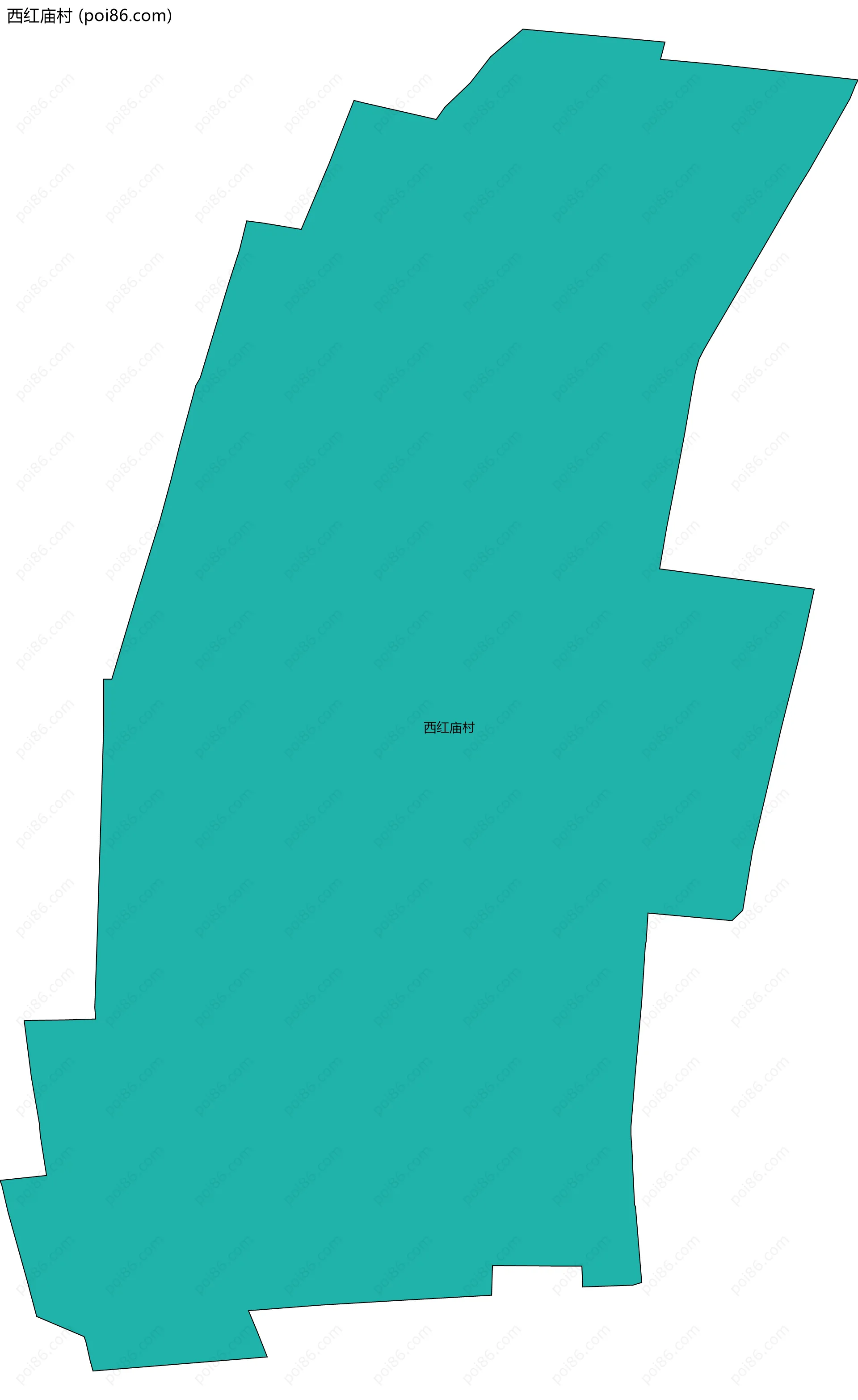 西红庙村边界地图