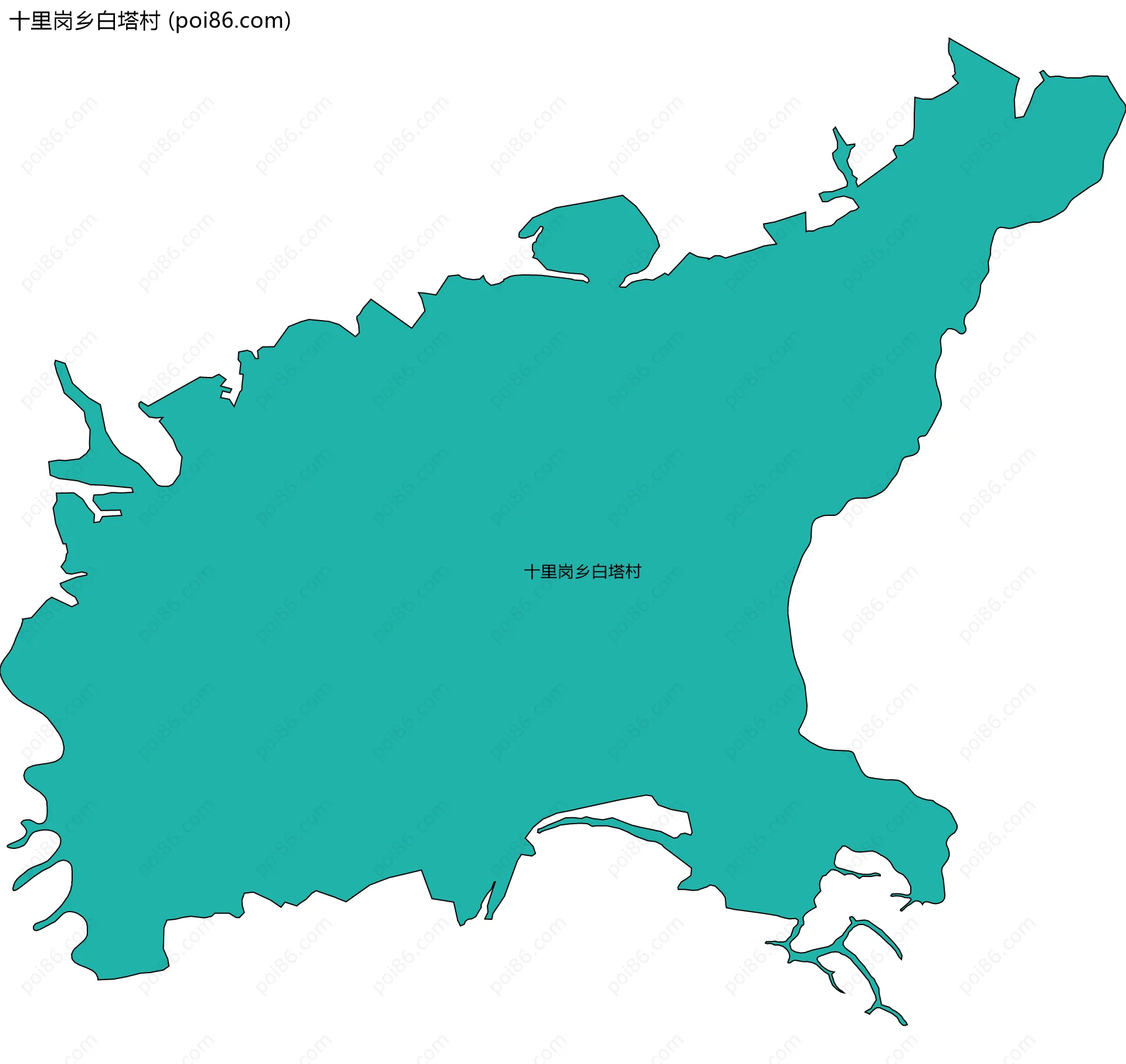 十里岗乡白塔村边界地图