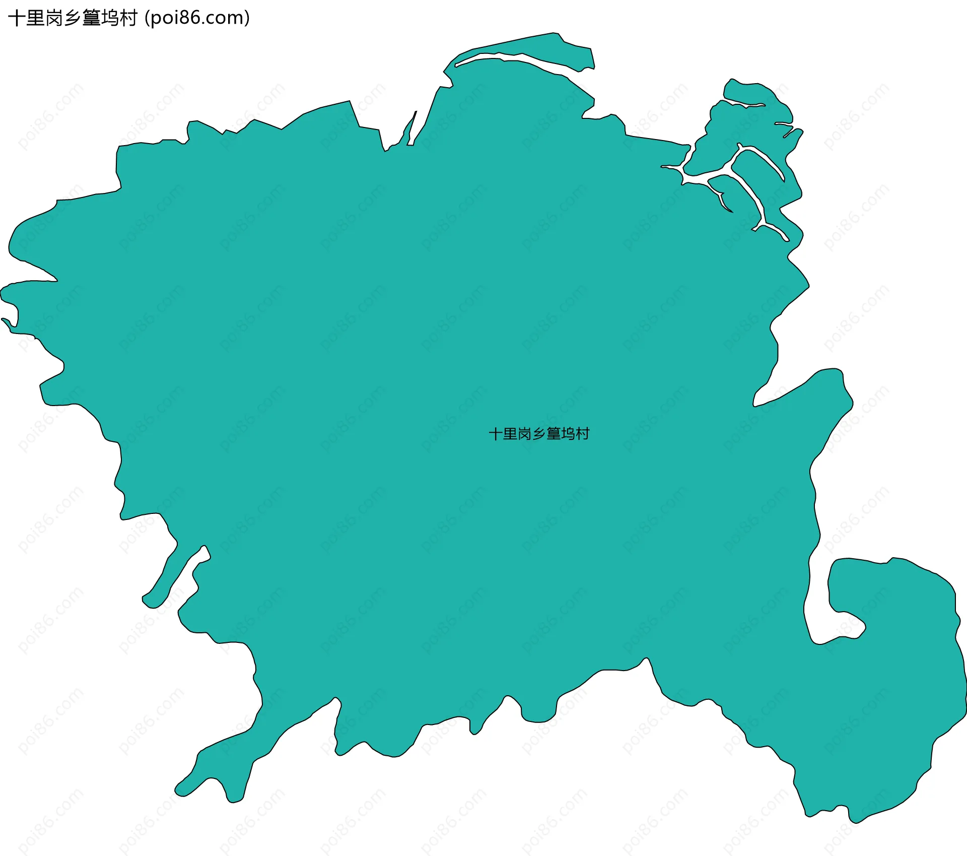 十里岗乡篁坞村边界地图
