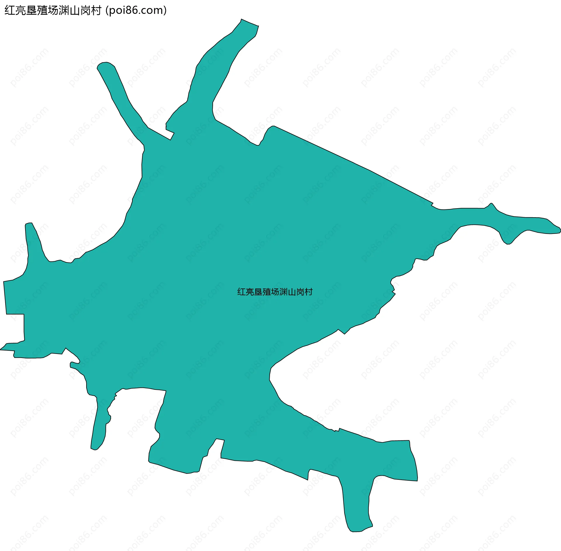 红亮垦殖场渊山岗村边界地图