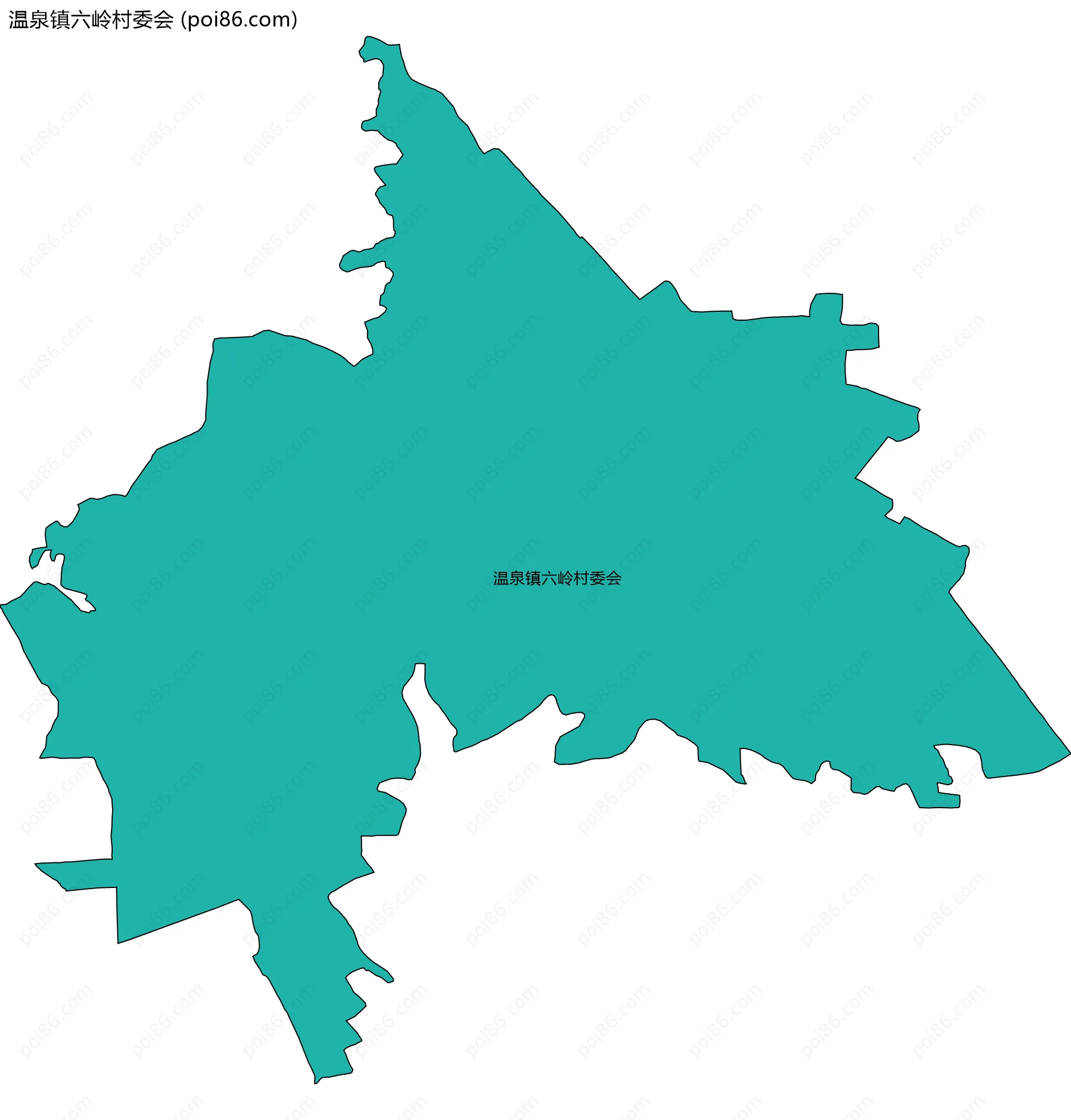 温泉镇六岭村委会边界地图