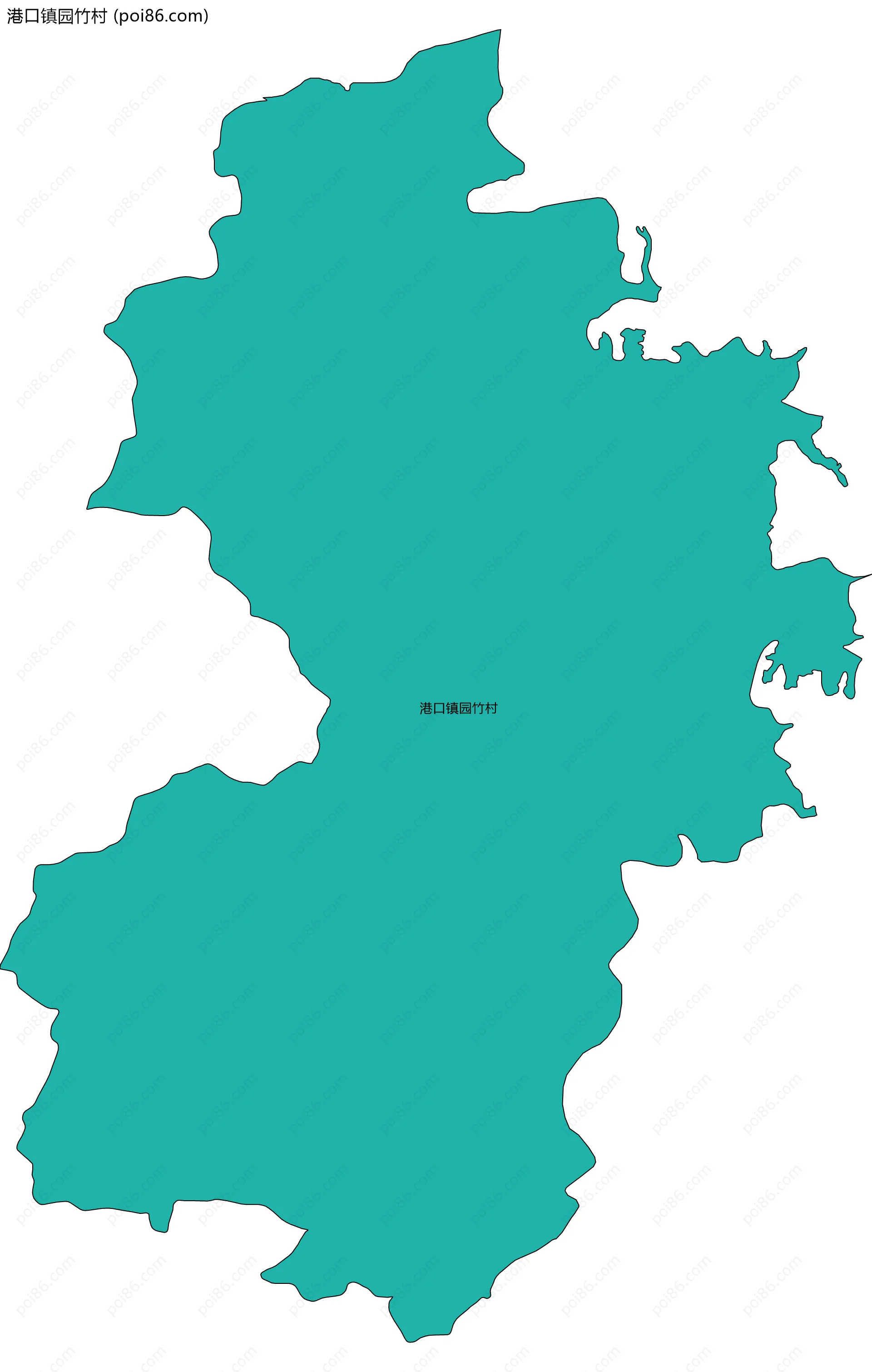 港口镇园竹村边界地图