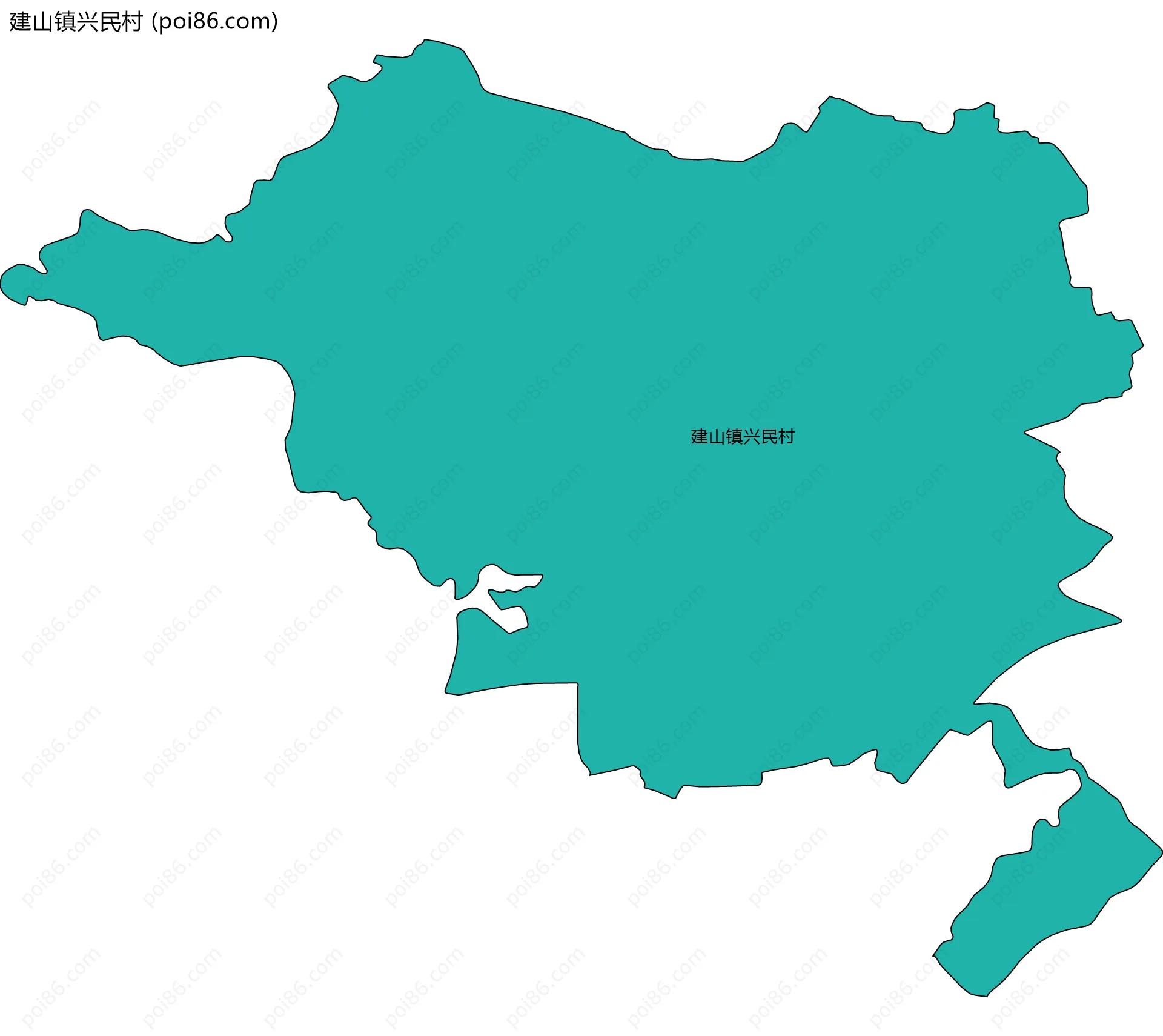 建山镇兴民村边界地图