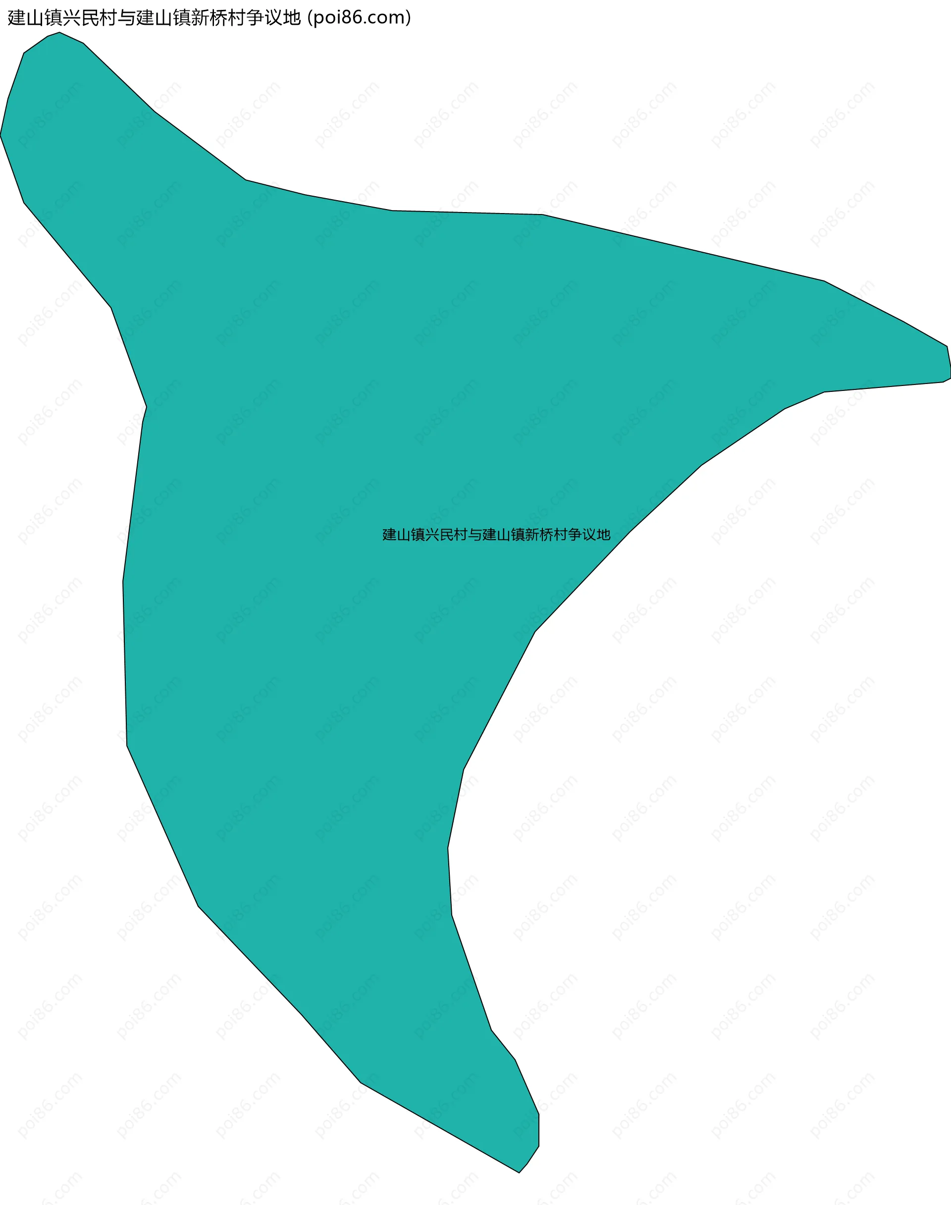 建山镇兴民村与建山镇新桥村争议地边界地图