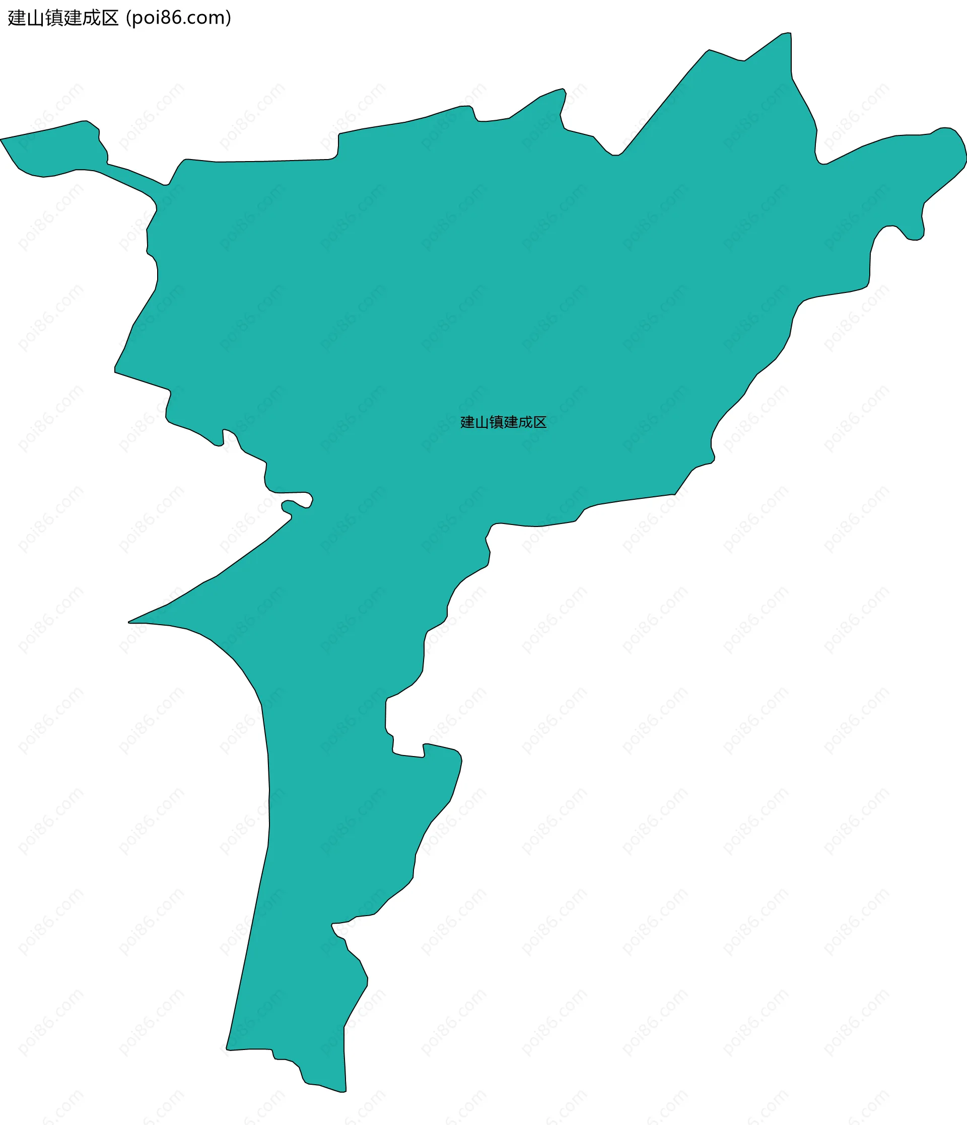 建山镇建成区边界地图