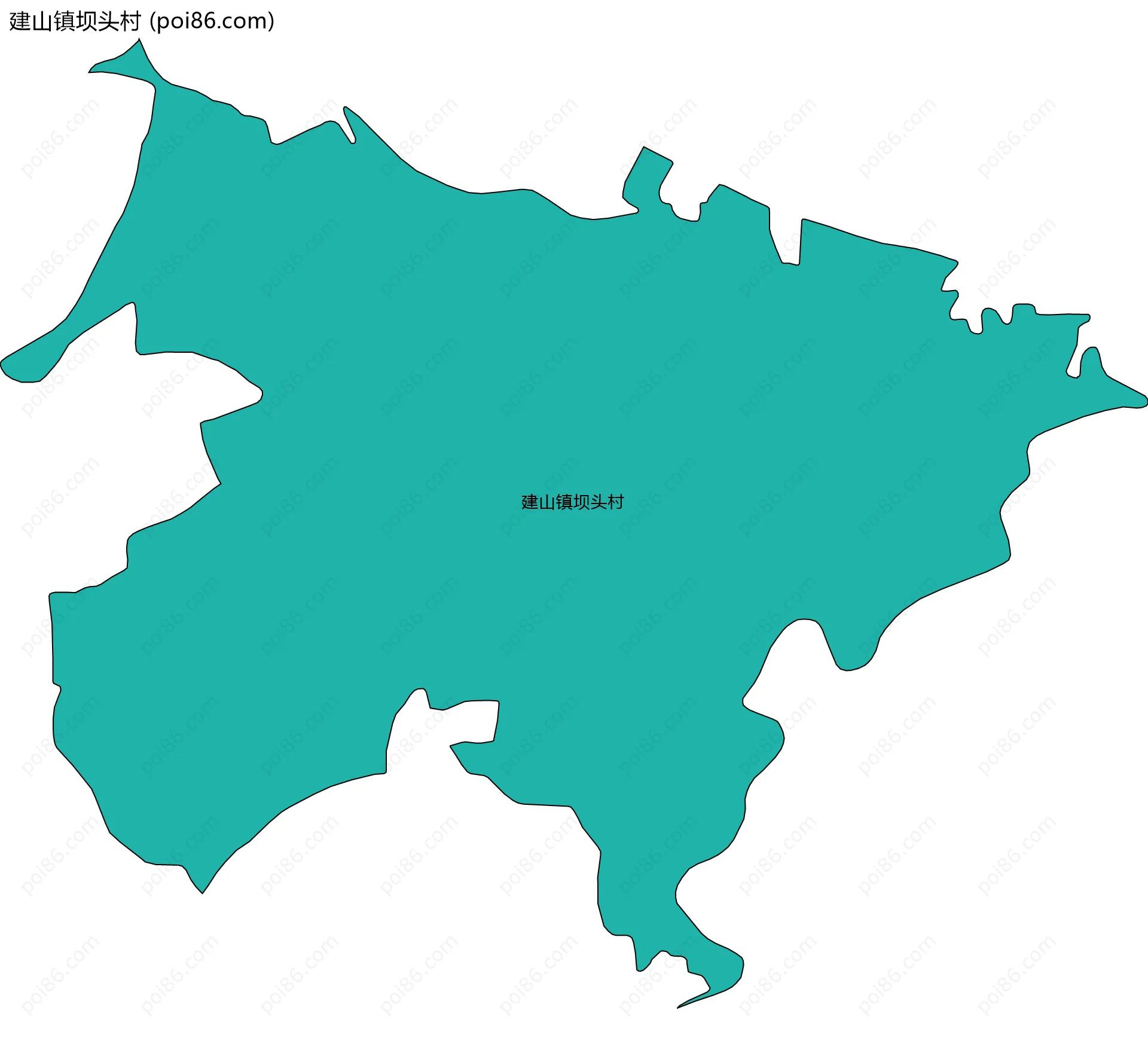 建山镇坝头村边界地图