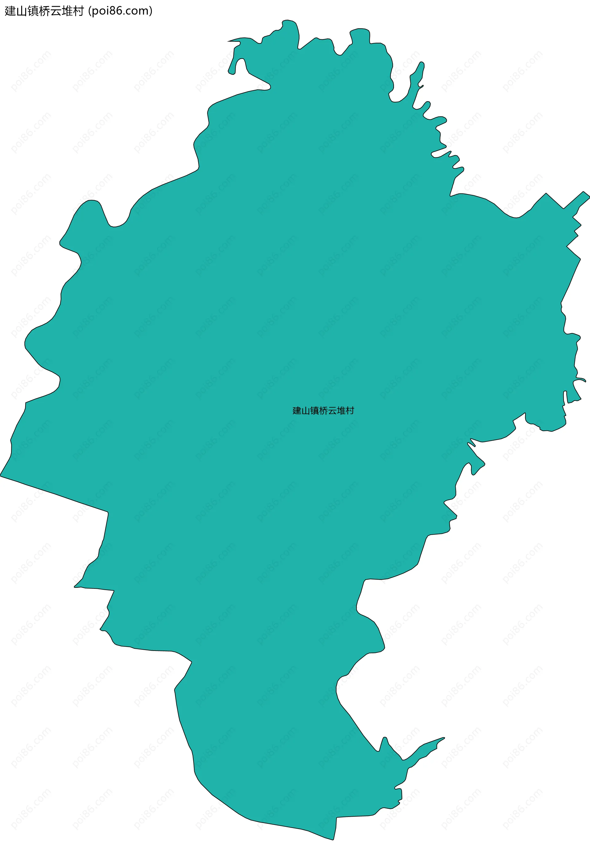 建山镇桥云堆村边界地图