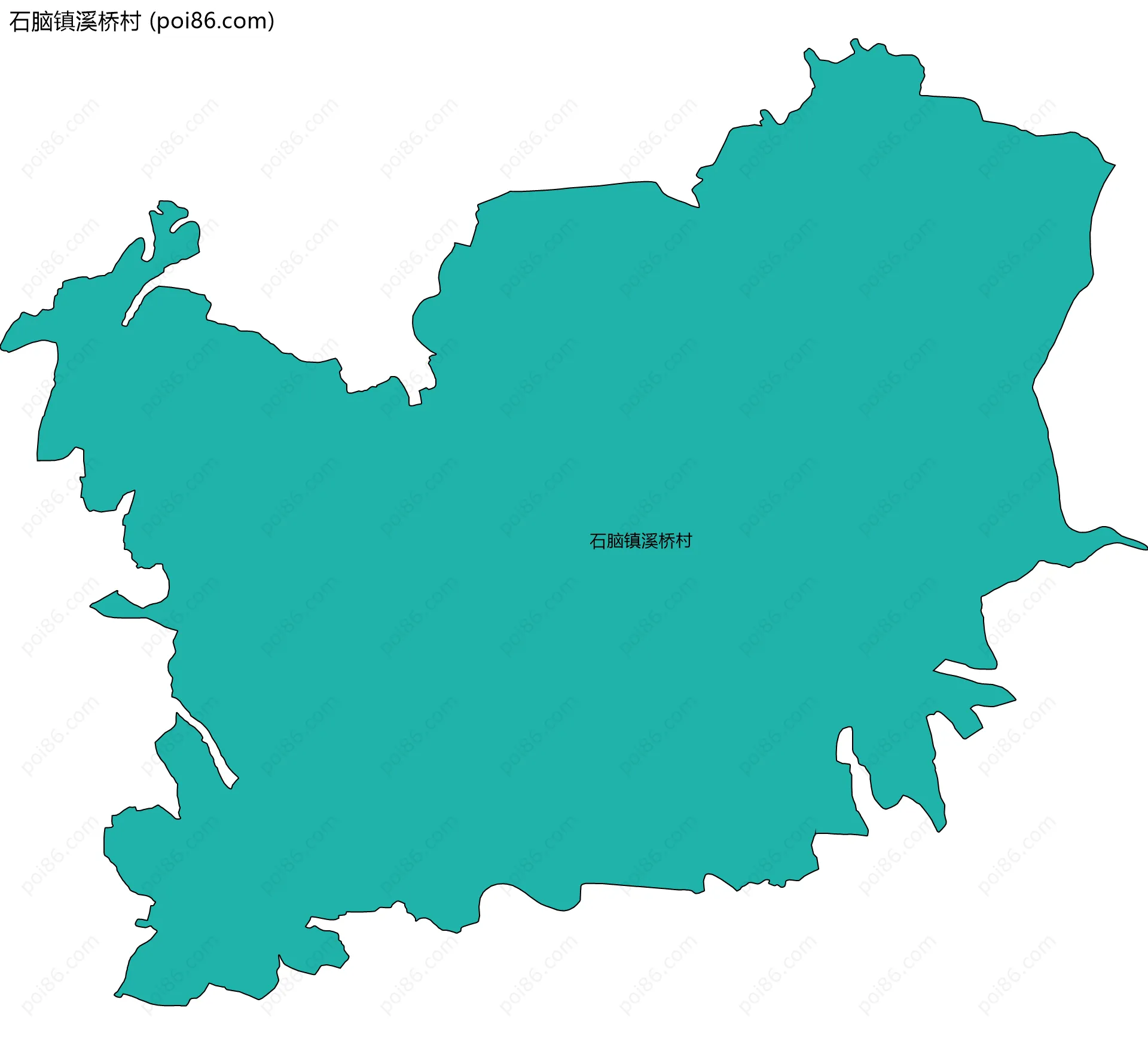石脑镇溪桥村边界地图