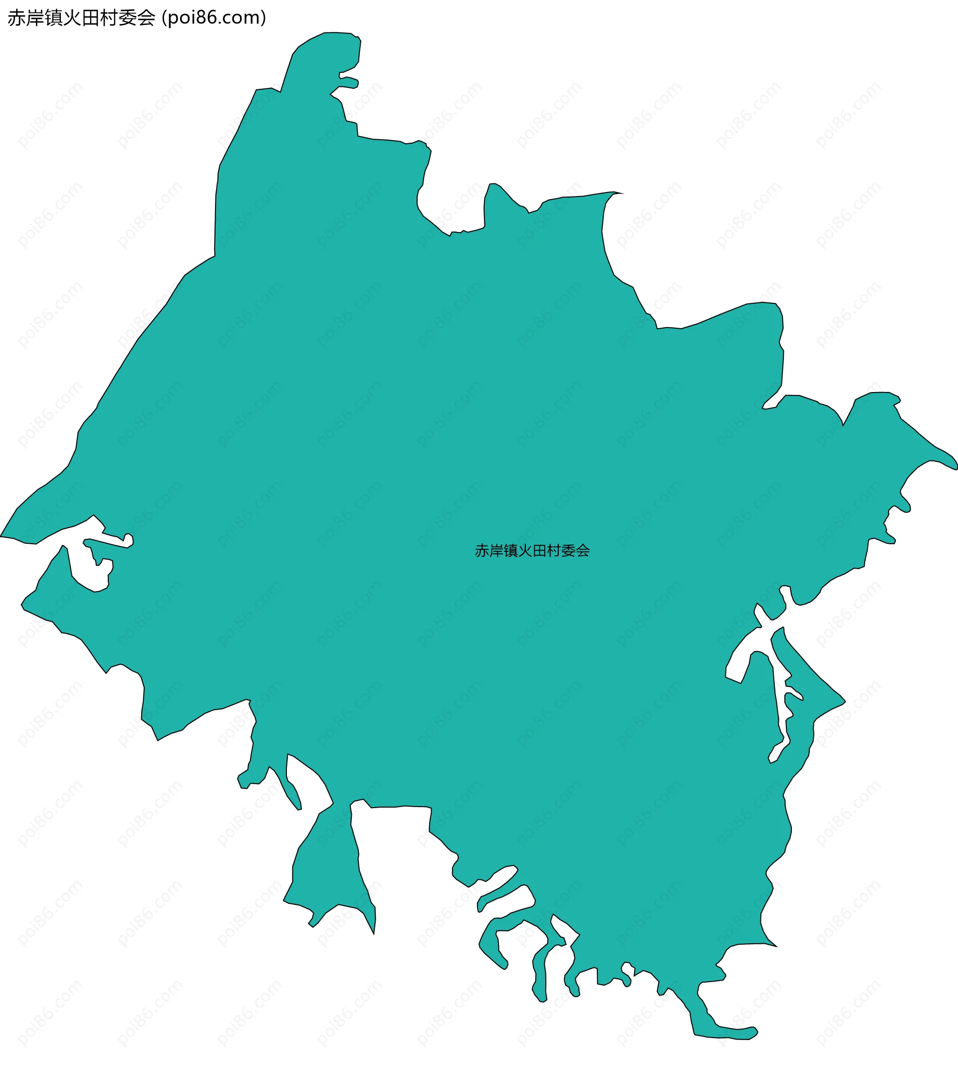 赤岸镇火田村委会边界地图