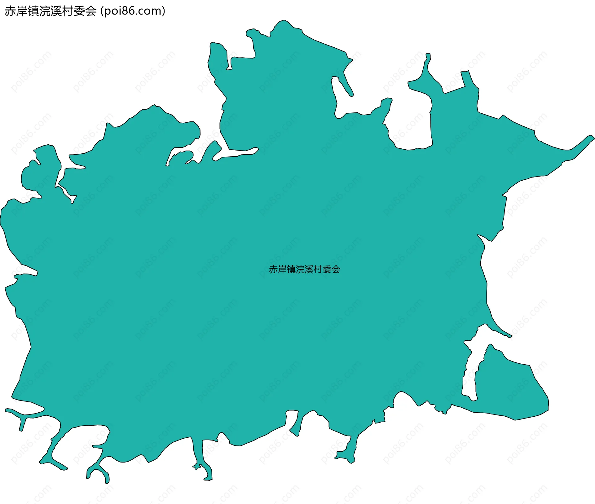 赤岸镇浣溪村委会边界地图