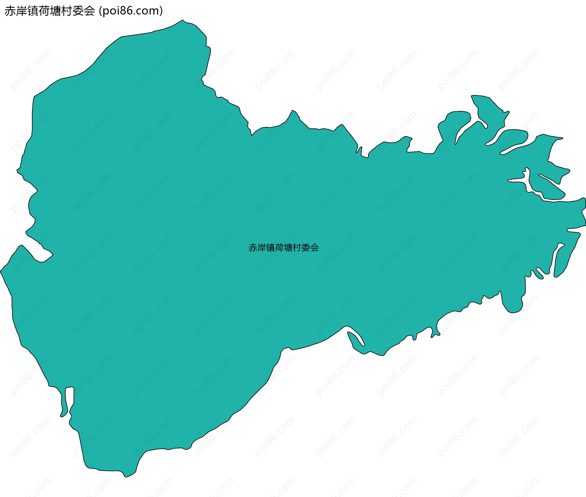 赤岸镇荷塘村委会边界地图