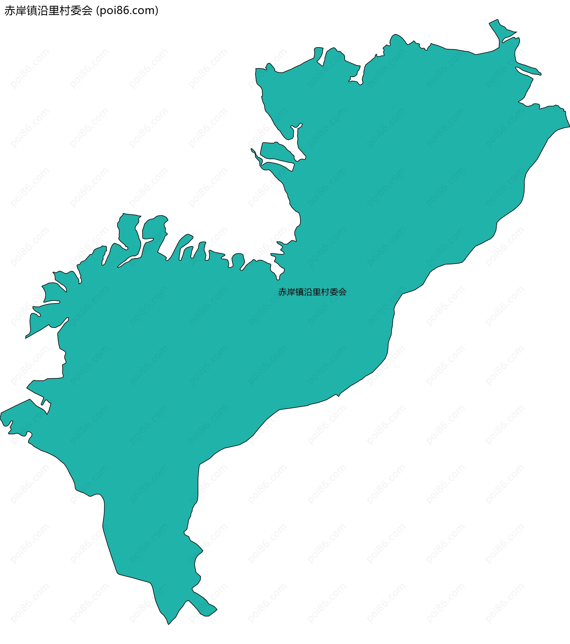 赤岸镇沿里村委会边界地图
