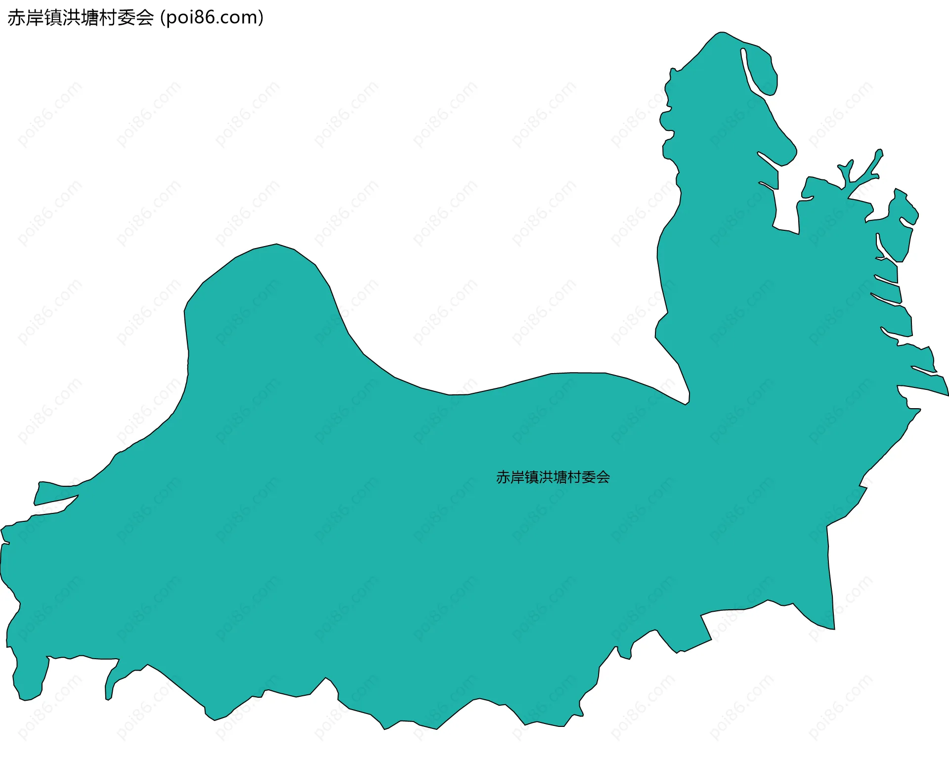 赤岸镇洪塘村委会边界地图