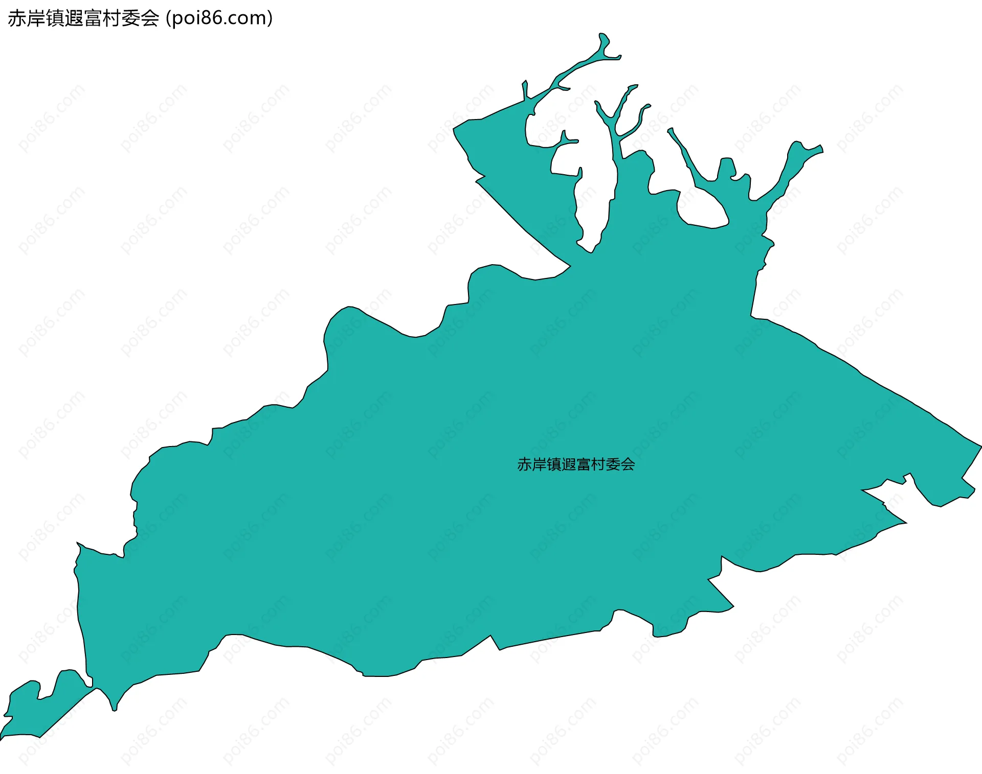 赤岸镇遐富村委会边界地图