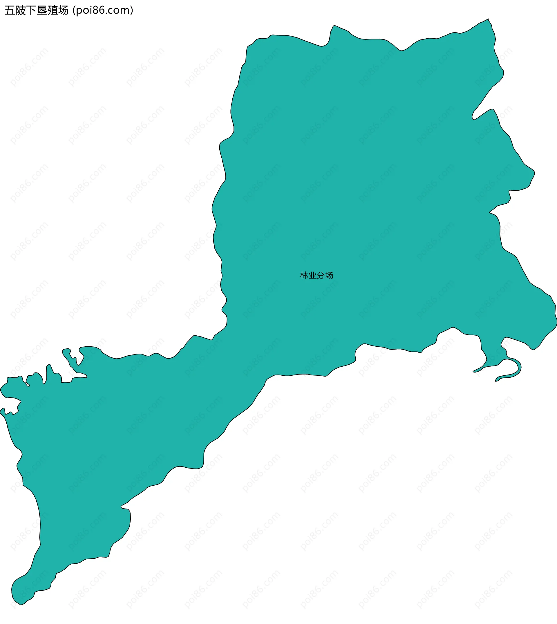 五陂下垦殖场边界地图(五级行政区划)