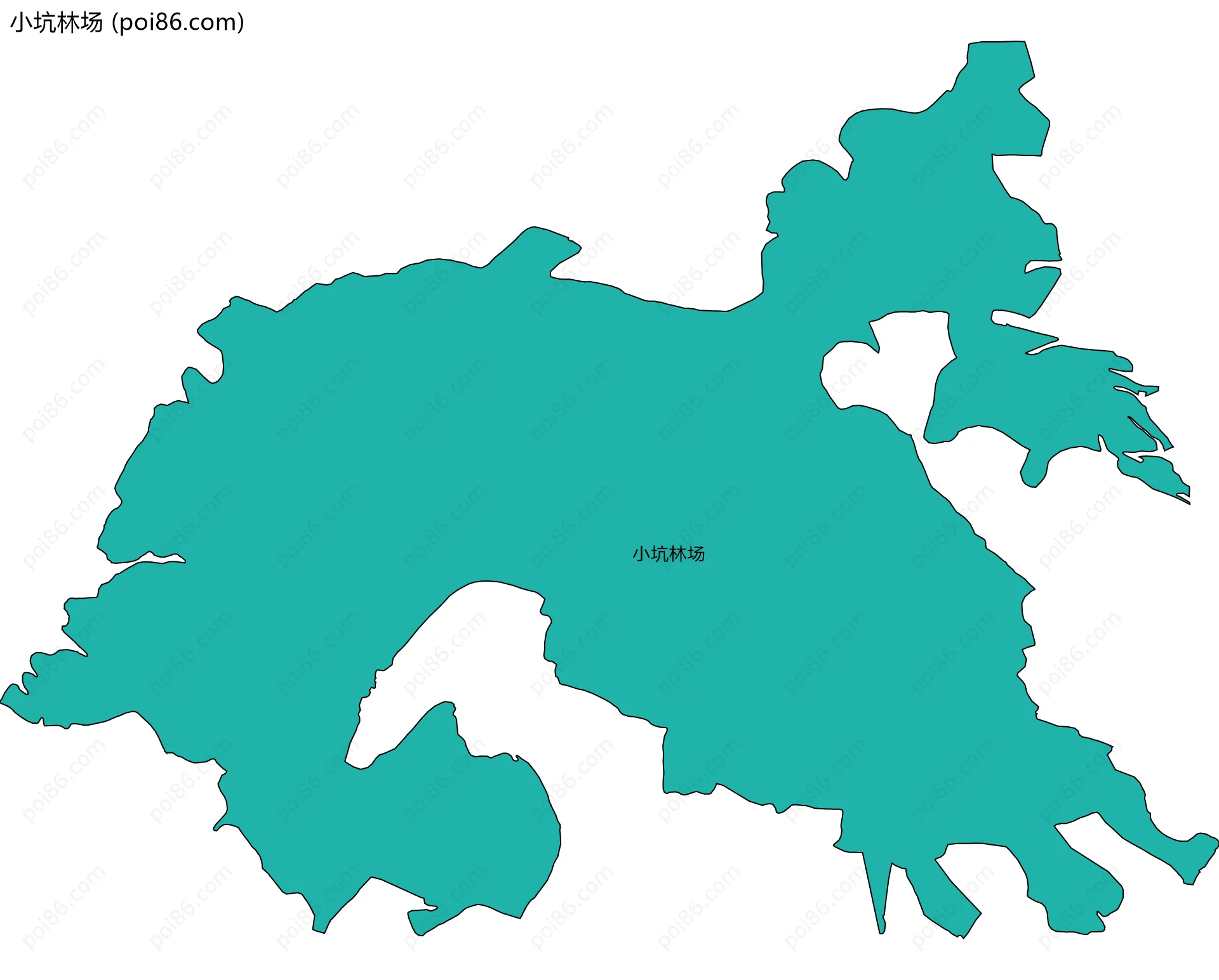 小坑林场边界地图(五级行政区划)