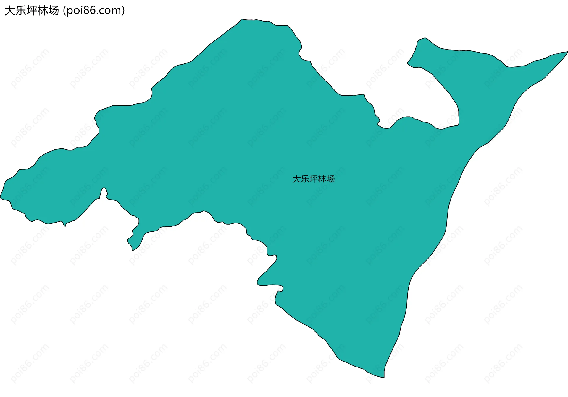 大乐坪林场边界地图(五级行政区划)