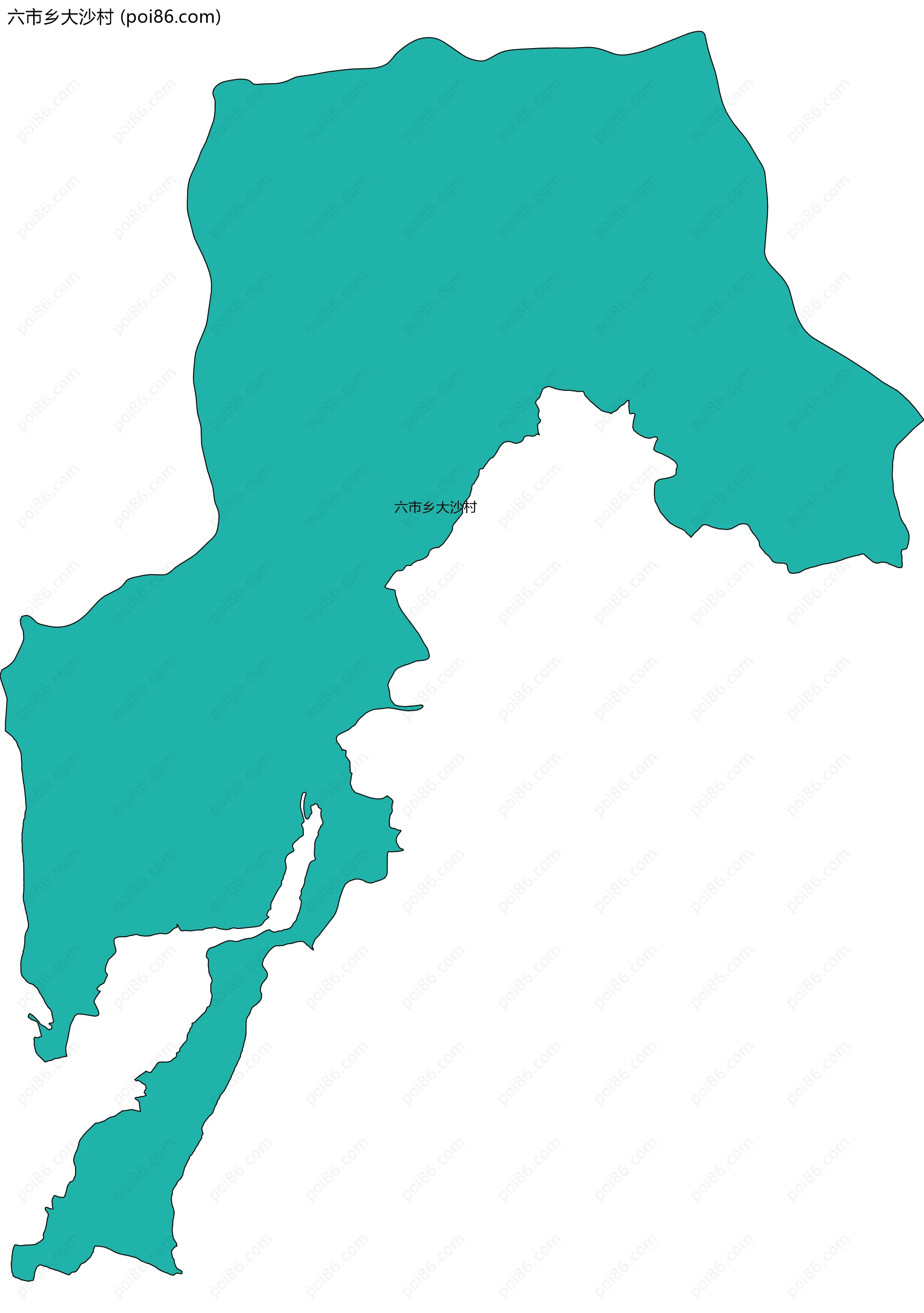 六市乡大沙村边界地图