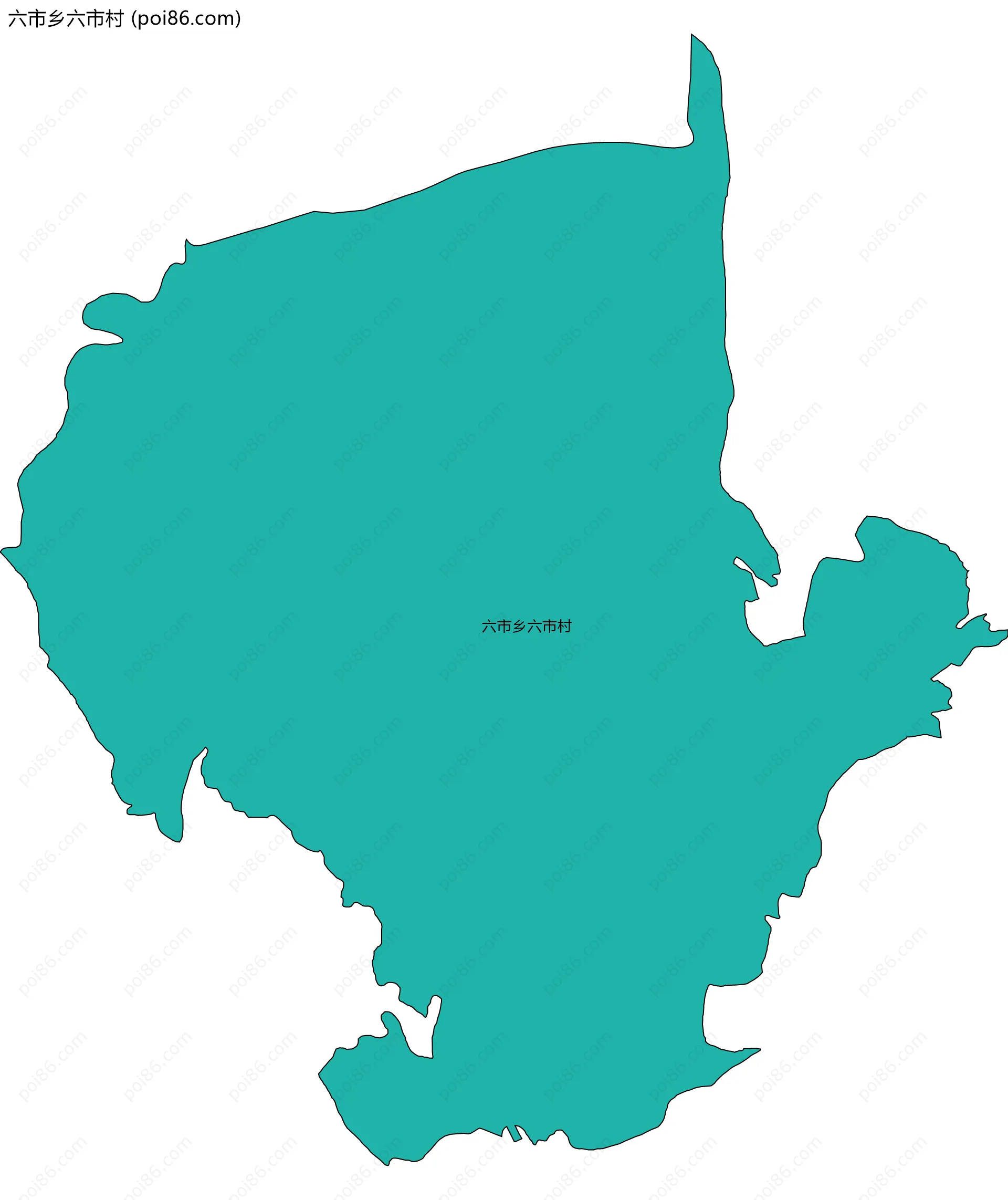 六市乡六市村边界地图