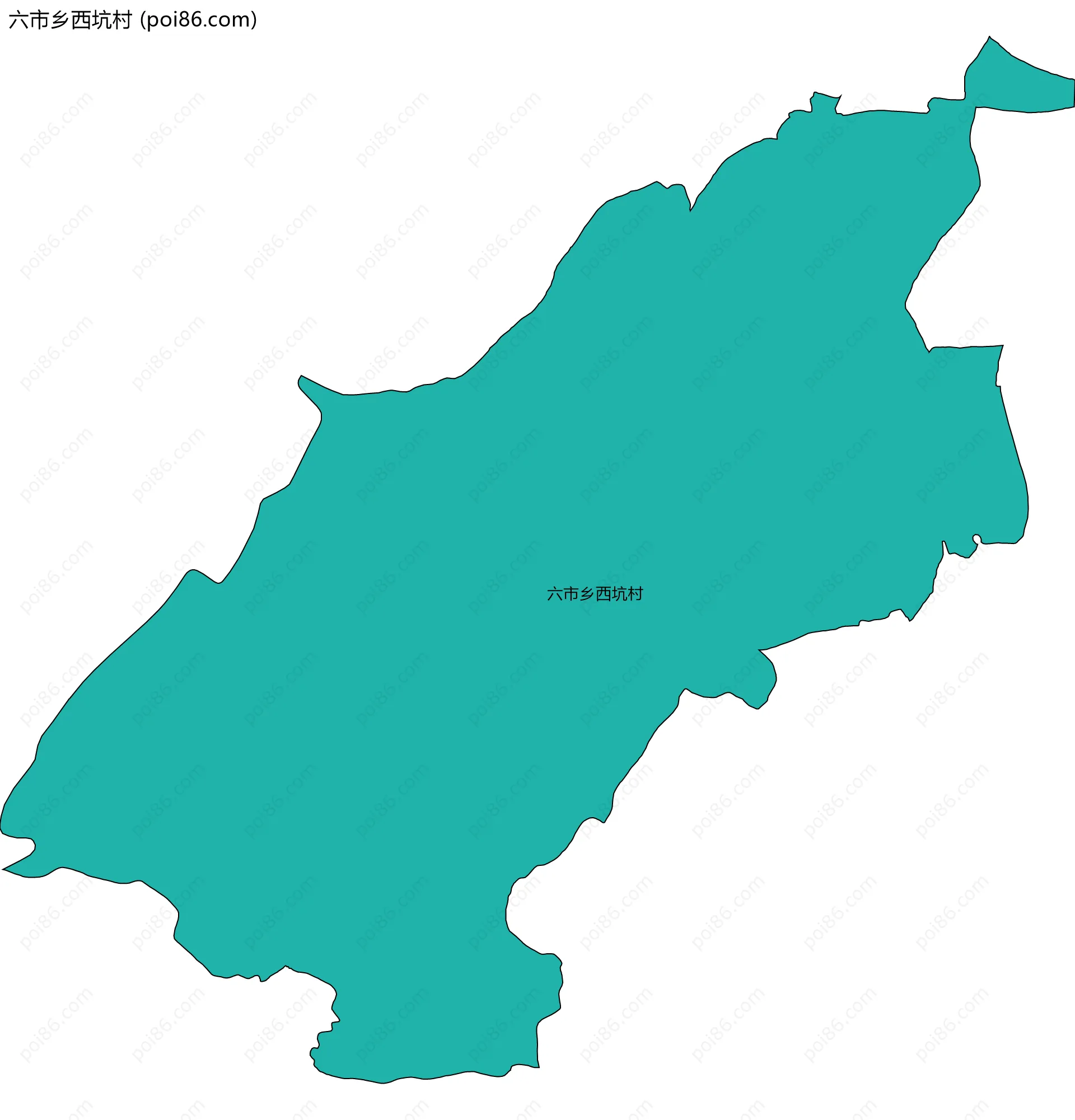 六市乡西坑村边界地图
