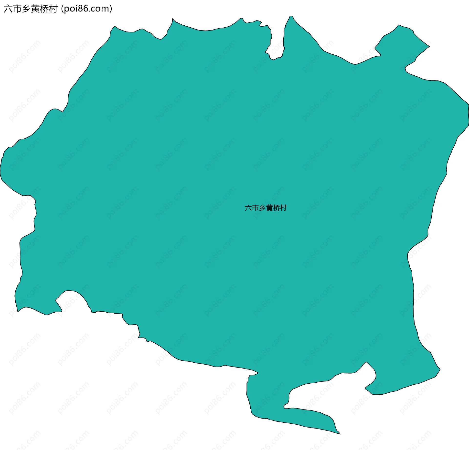 六市乡黄桥村边界地图