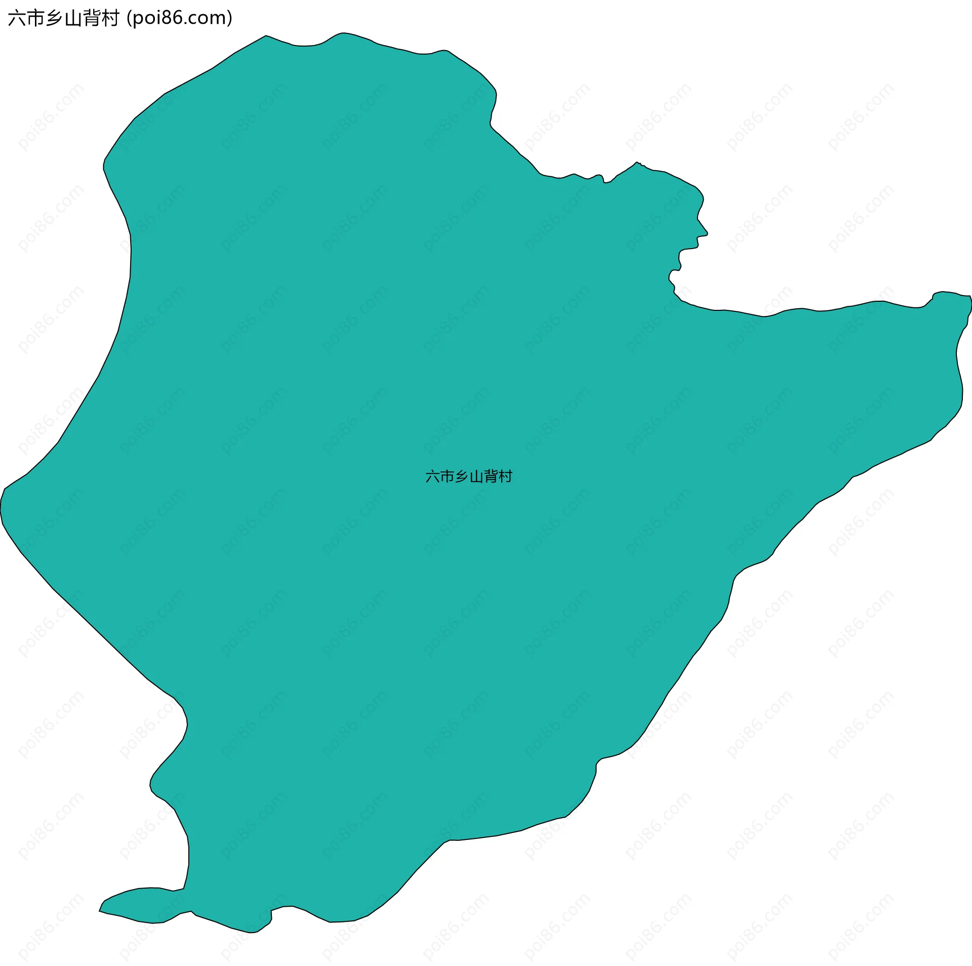 六市乡山背村边界地图