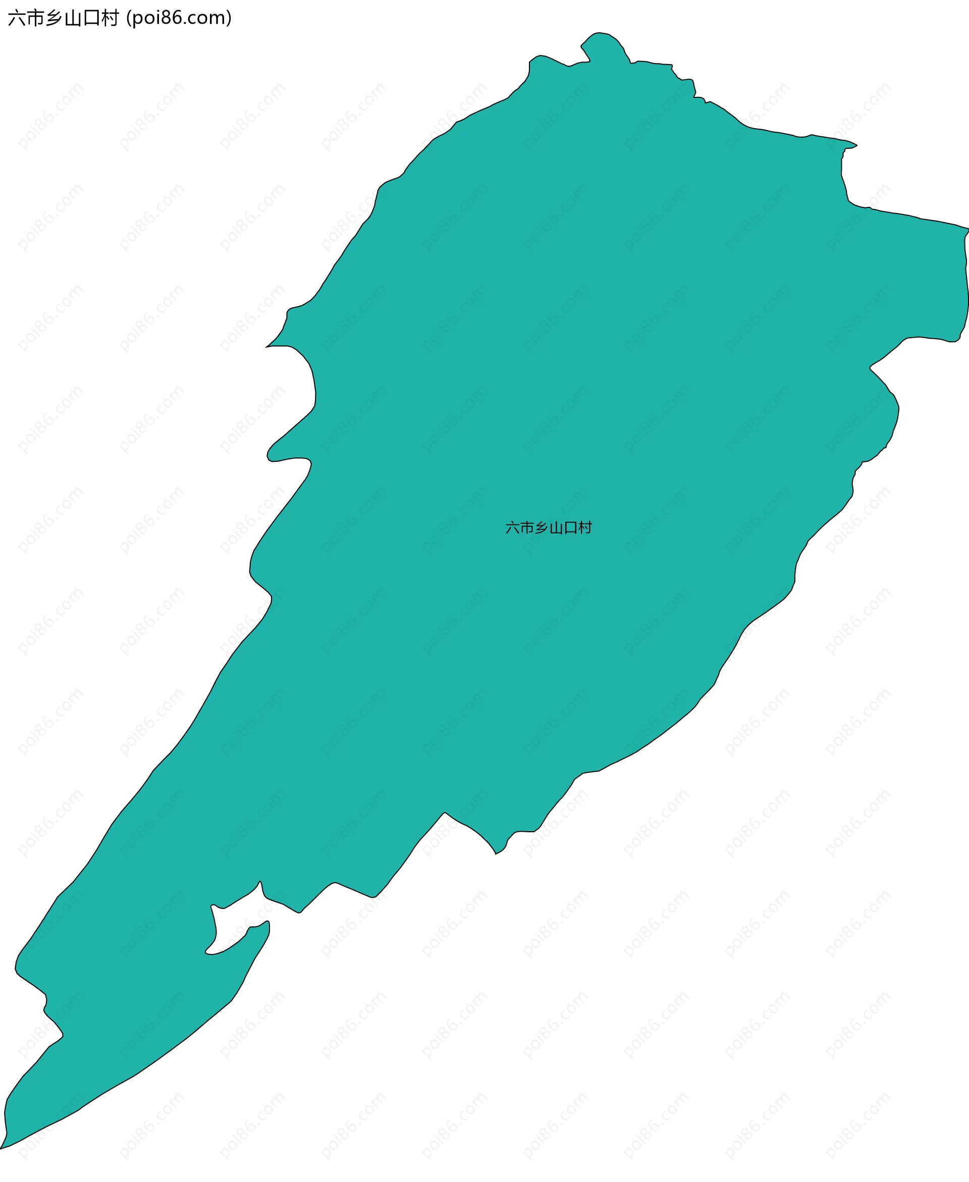 六市乡山口村边界地图