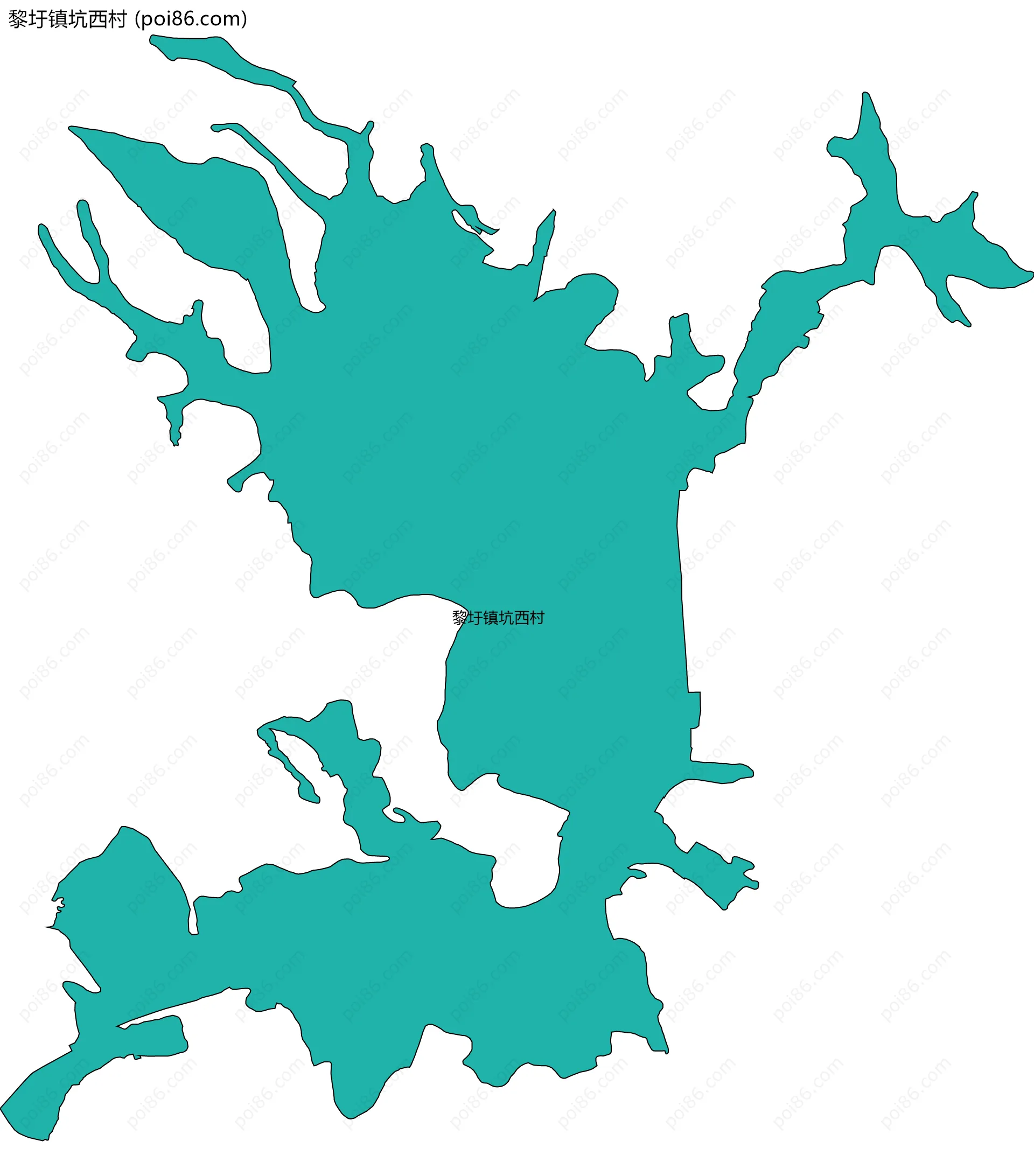 黎圩镇坑西村边界地图