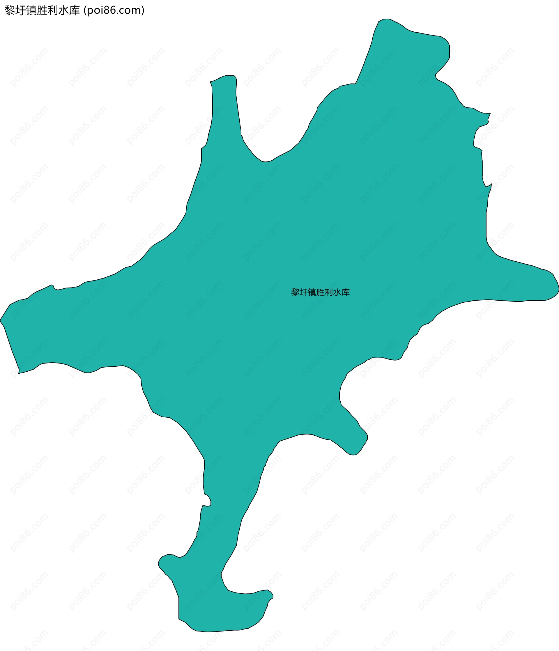 黎圩镇胜利水库边界地图
