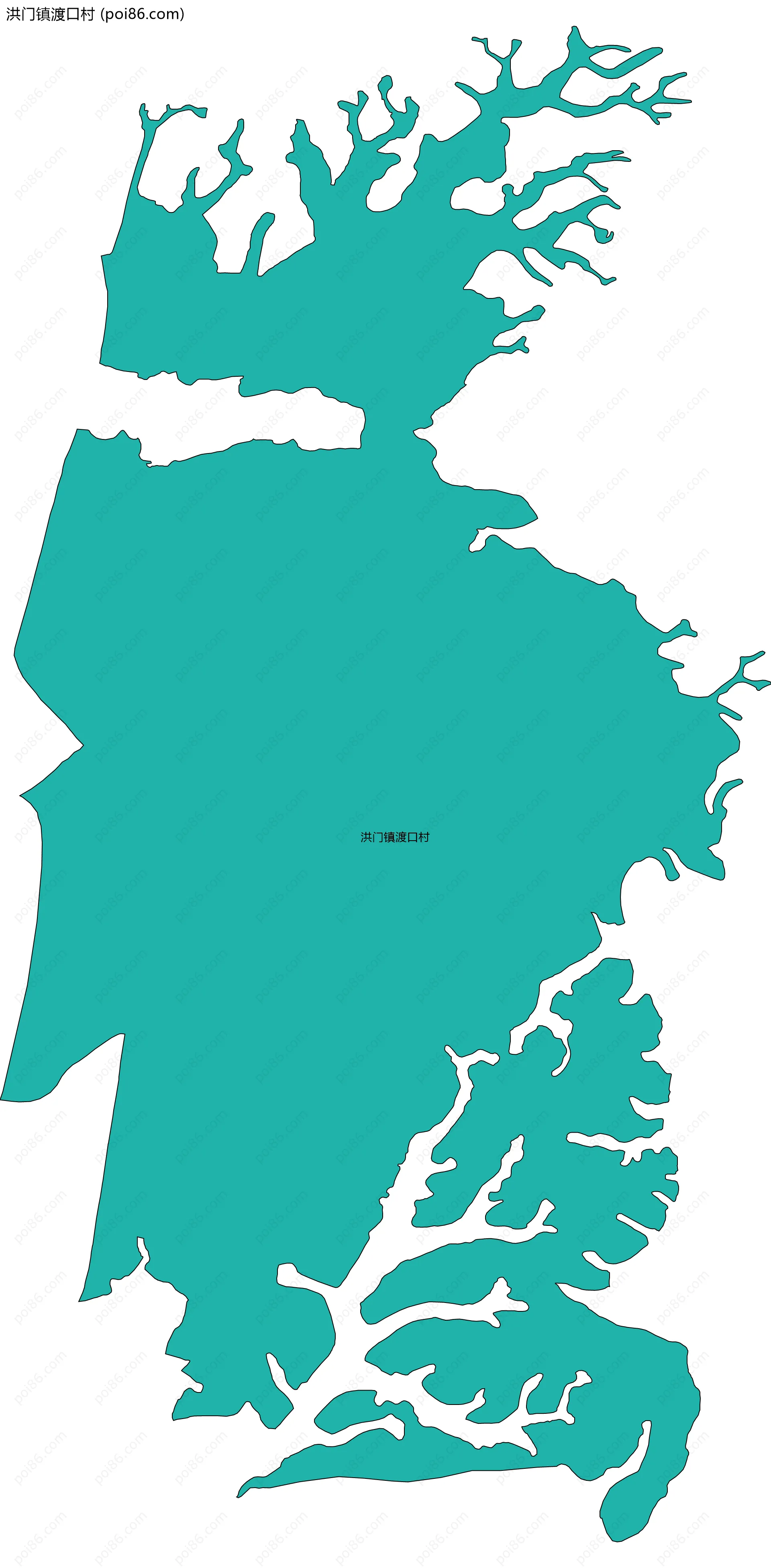 洪门镇渡口村边界地图