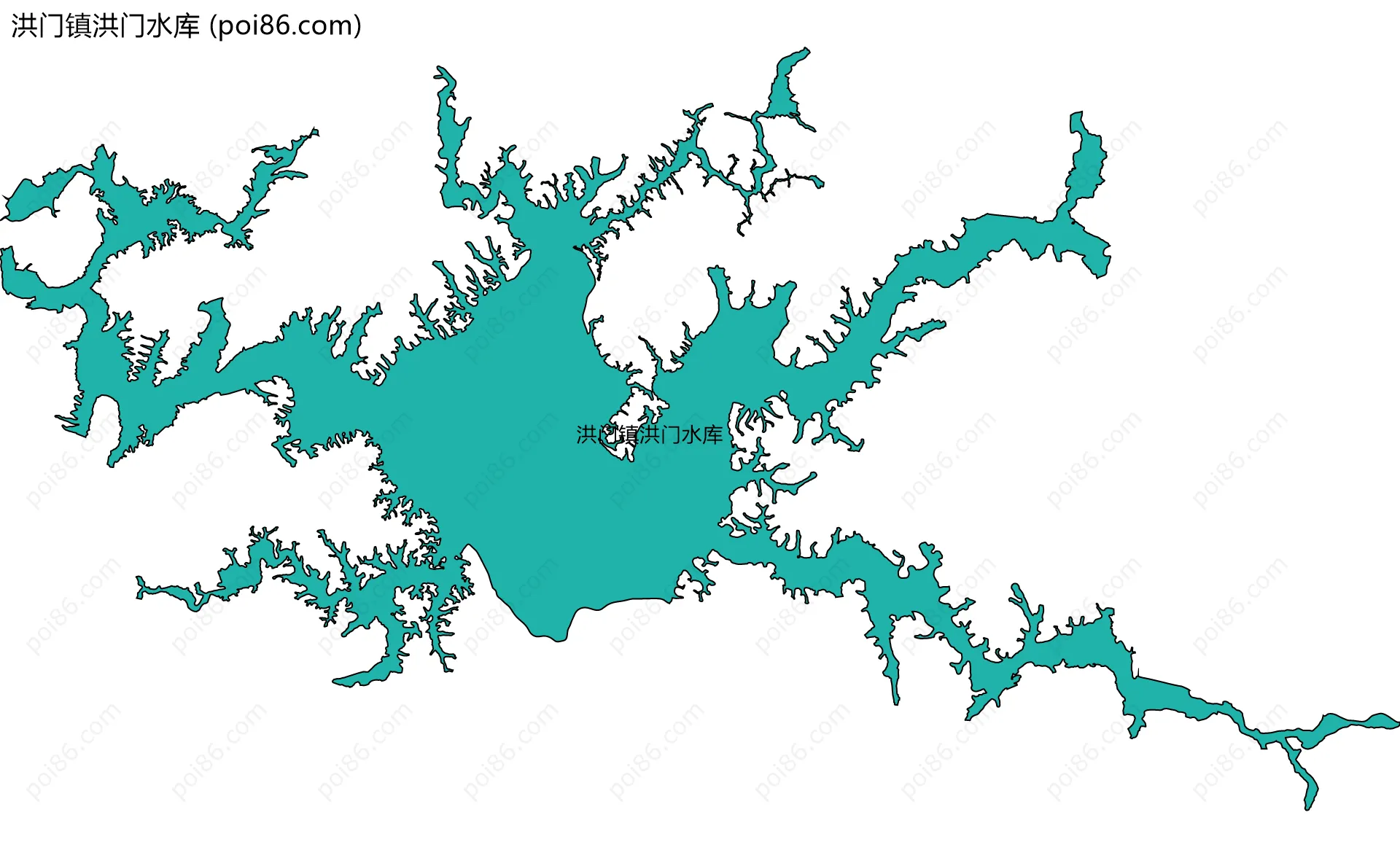 洪门镇洪门水库边界地图