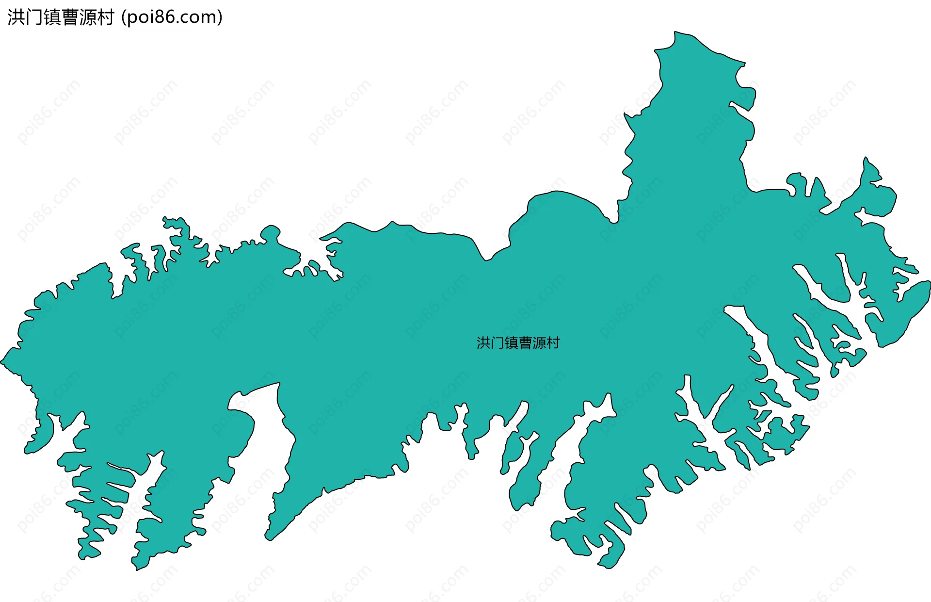 洪门镇曹源村边界地图