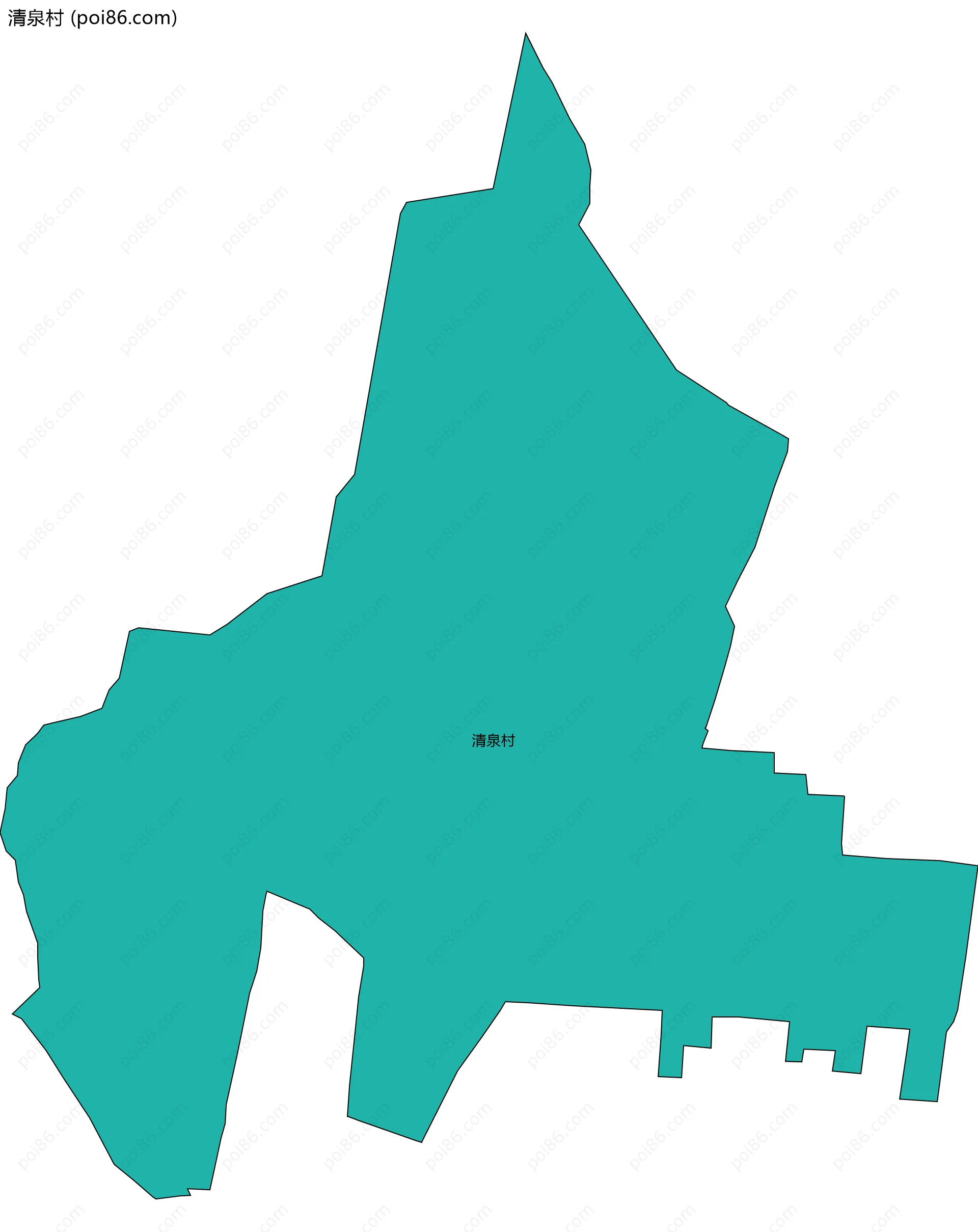 清泉村边界地图