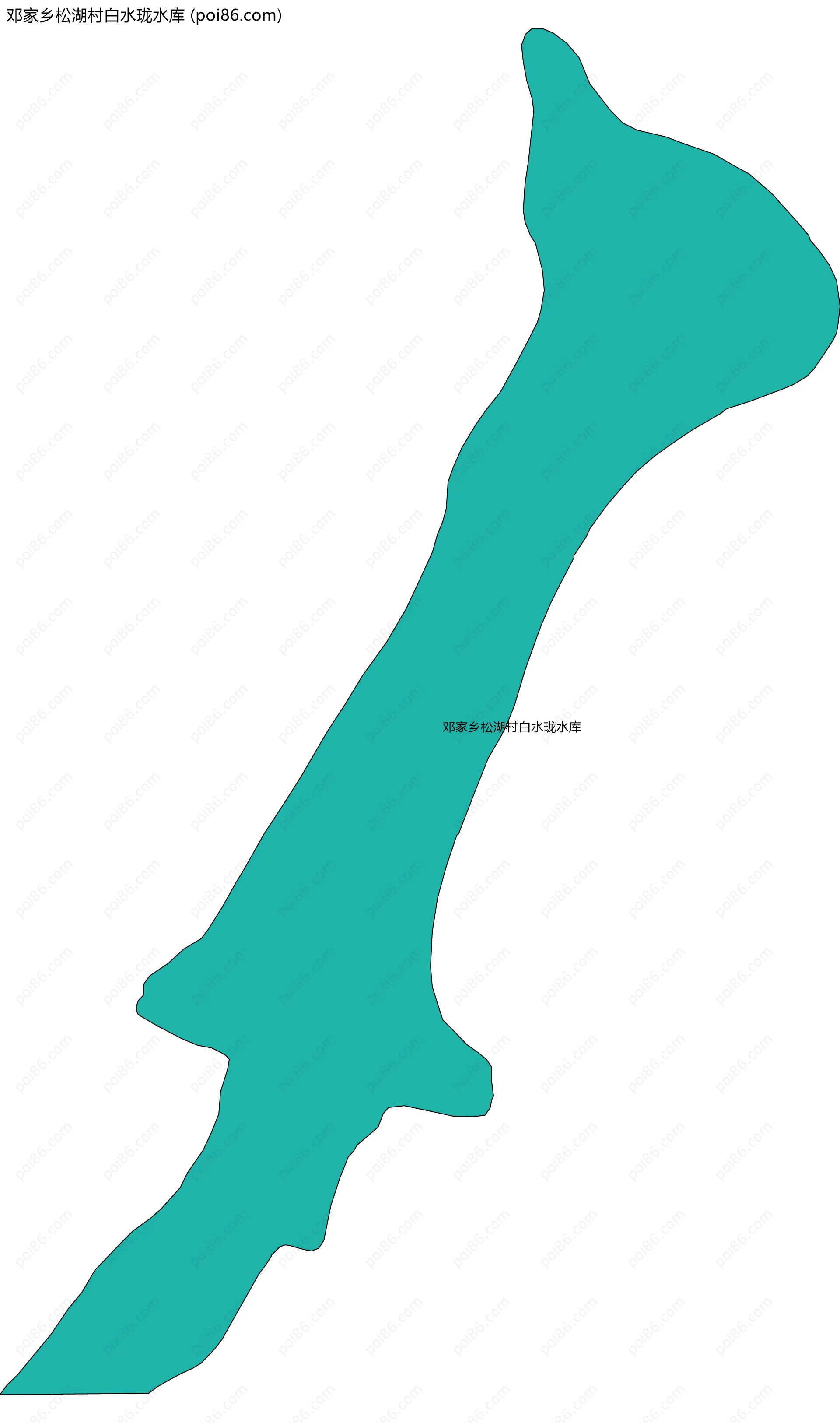 邓家乡松湖村白水珑水库边界地图