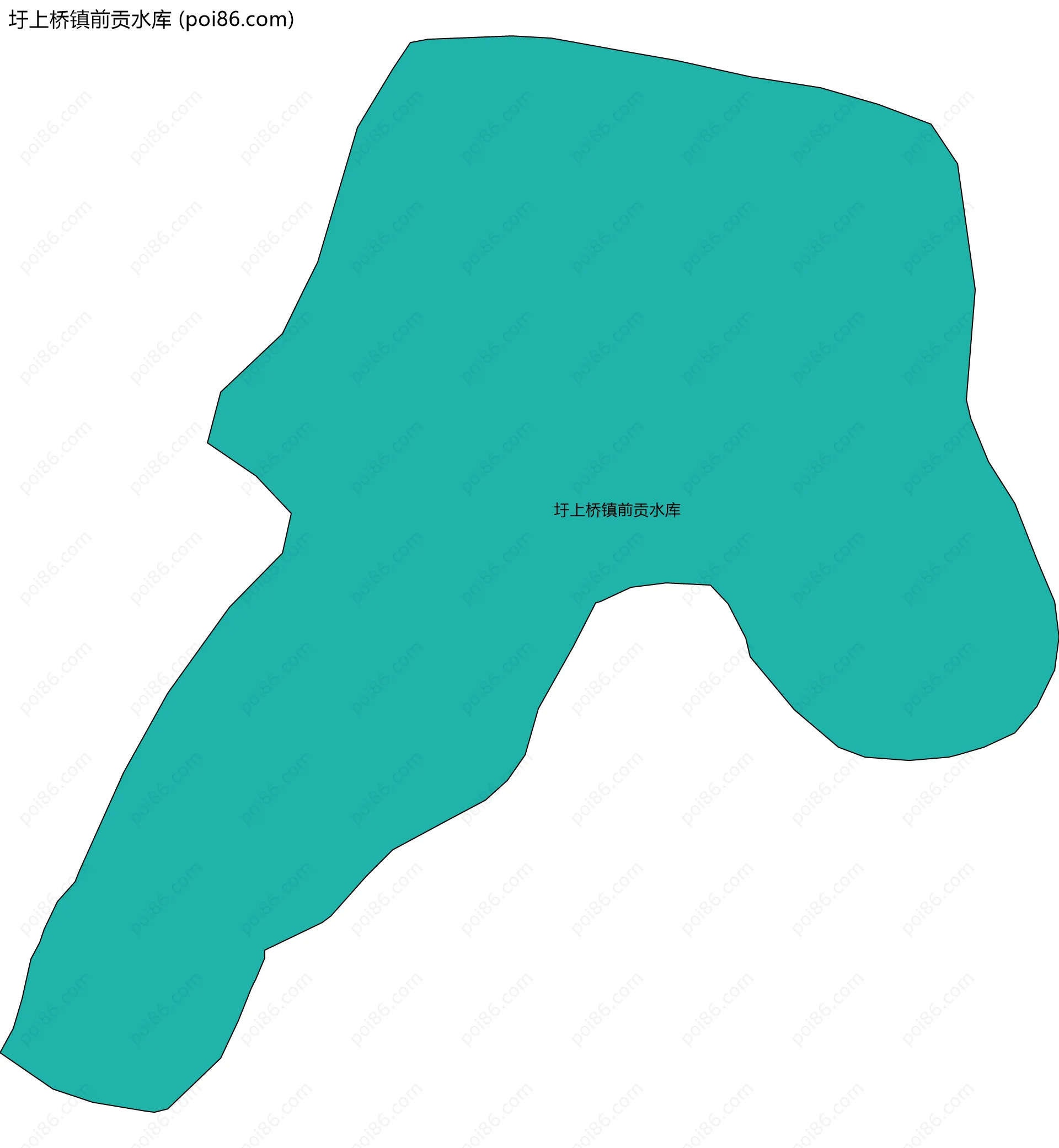 圩上桥镇前贡水库边界地图