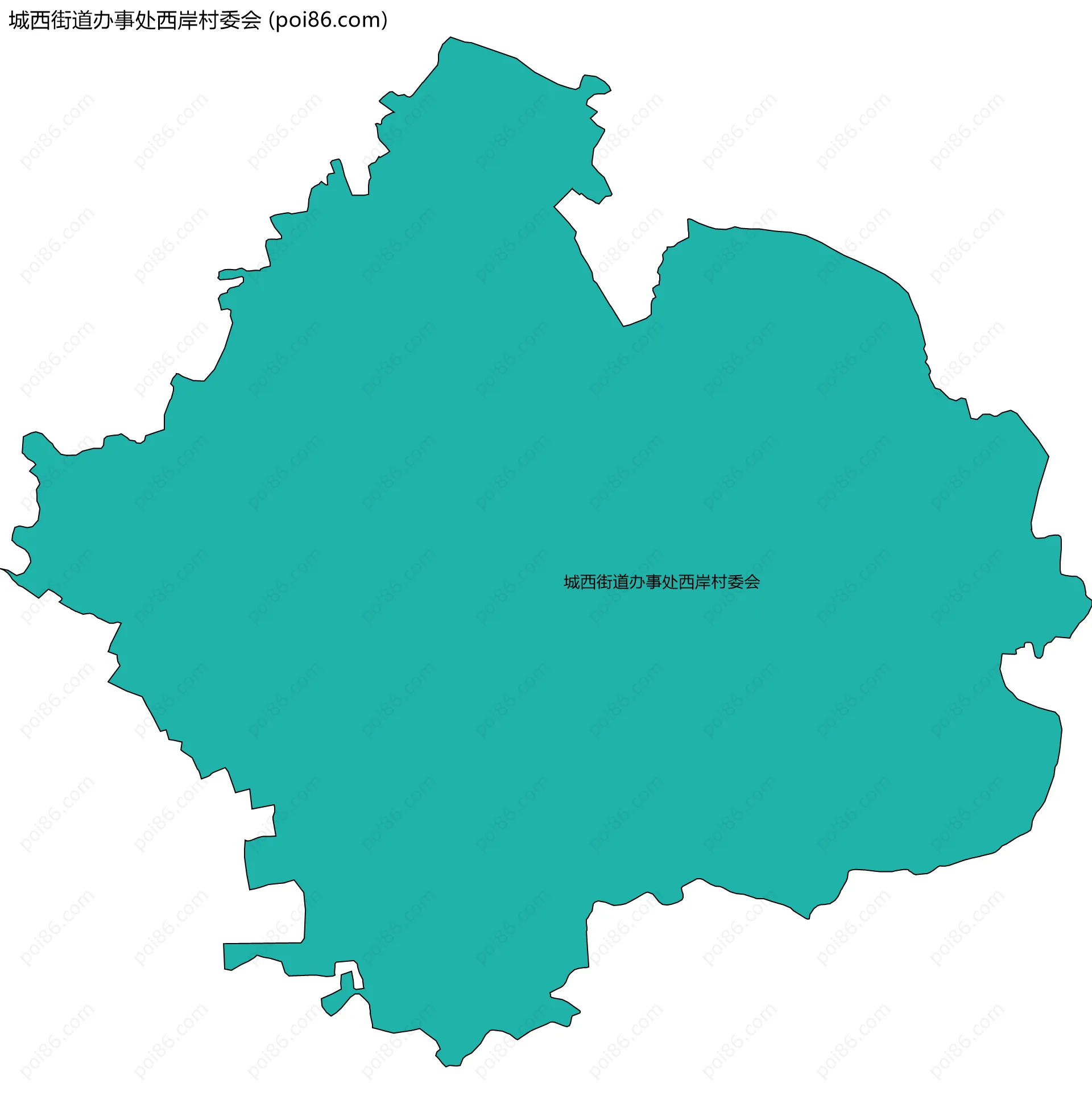 城西街道办事处西岸村委会边界地图