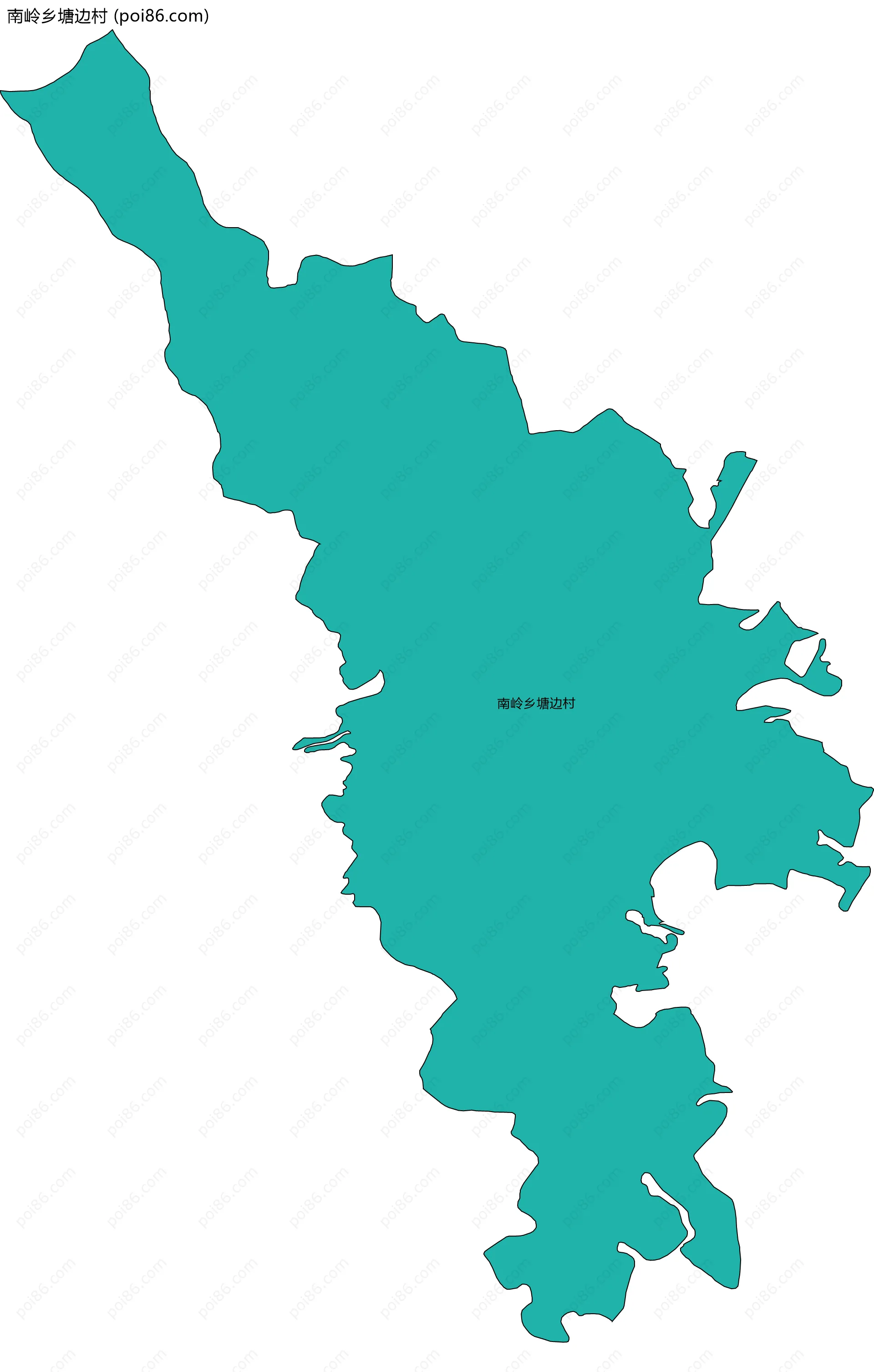 南岭乡塘边村边界地图