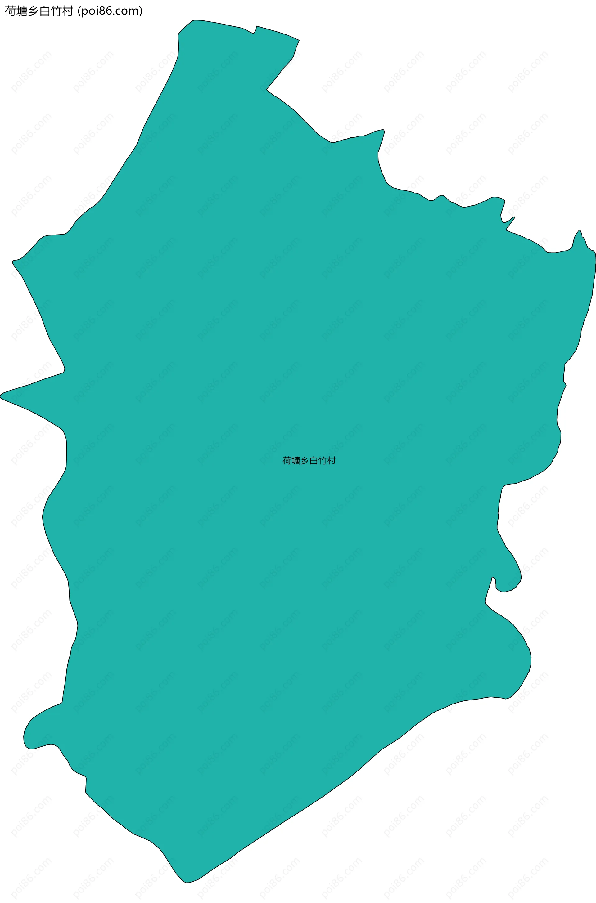 荷塘乡白竹村边界地图