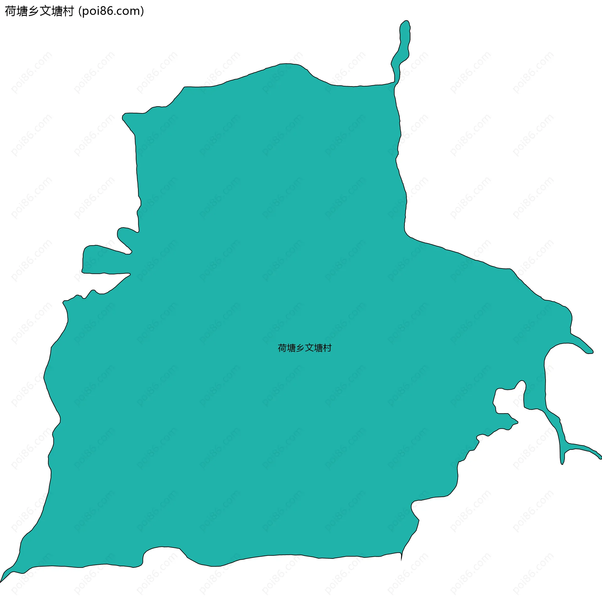 荷塘乡文塘村边界地图