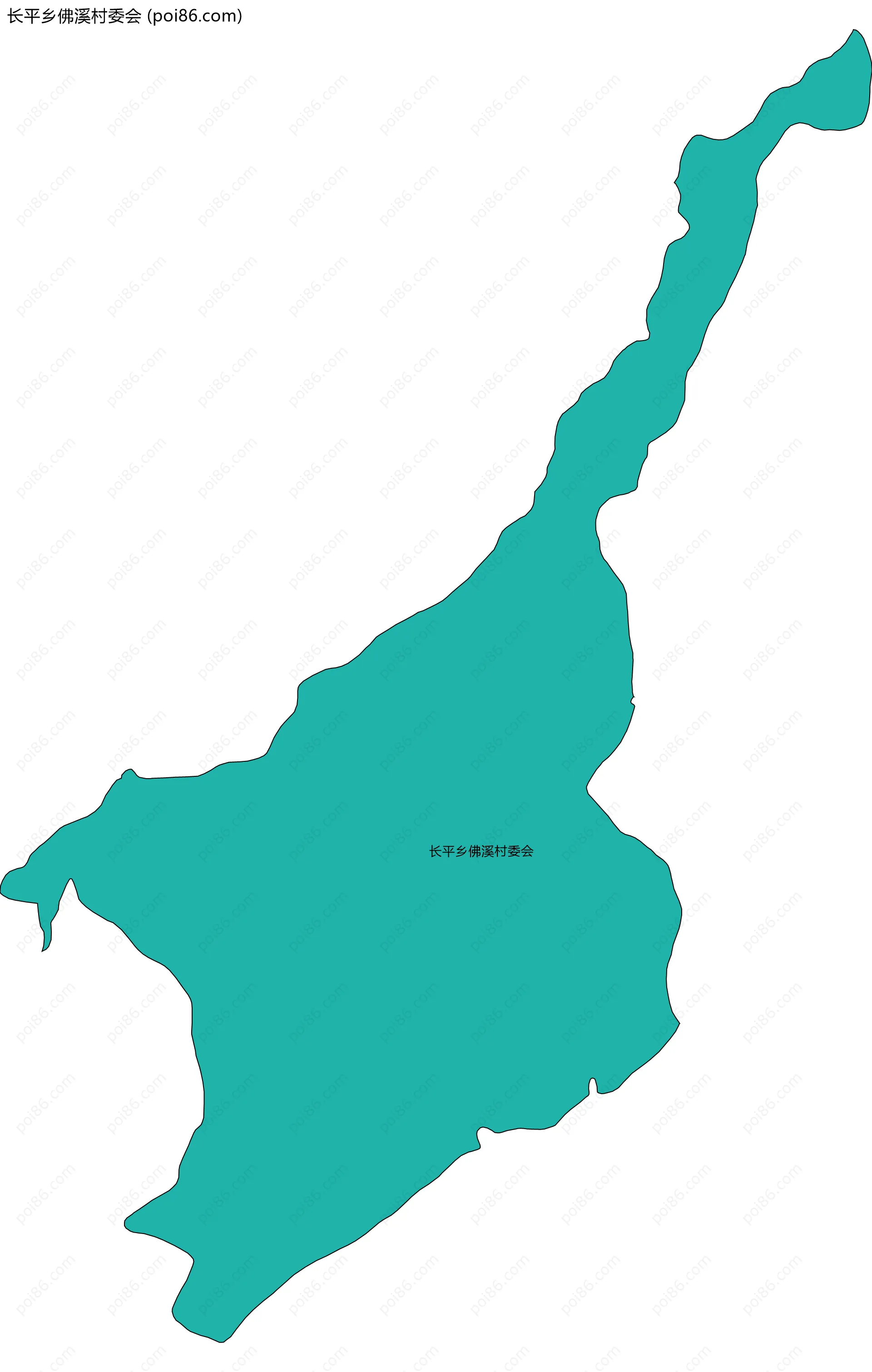 长平乡佛溪村委会边界地图