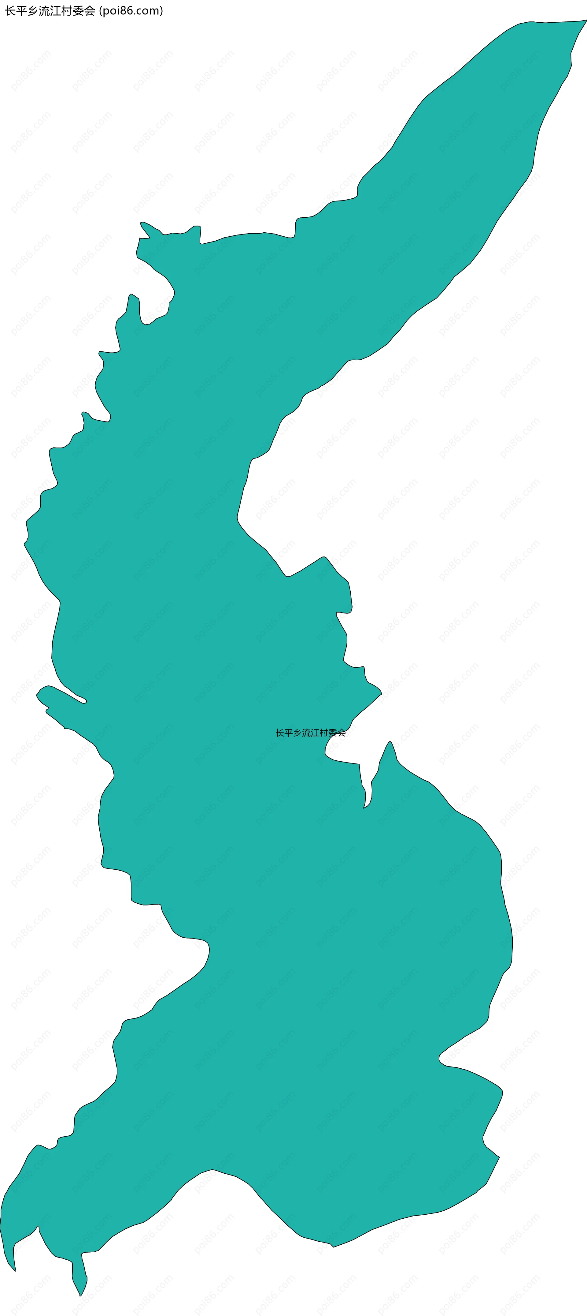 长平乡流江村委会边界地图