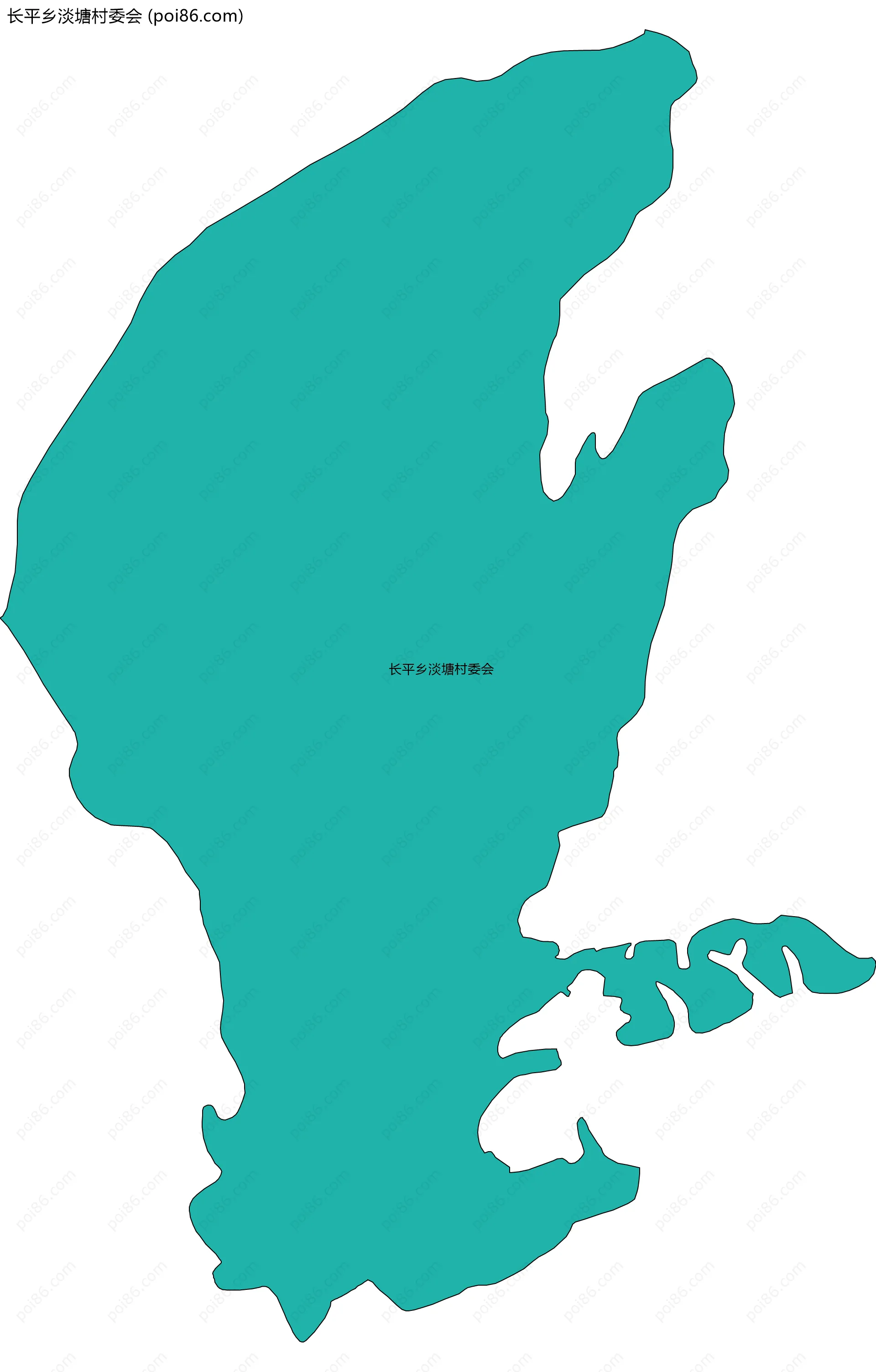 长平乡淡塘村委会边界地图