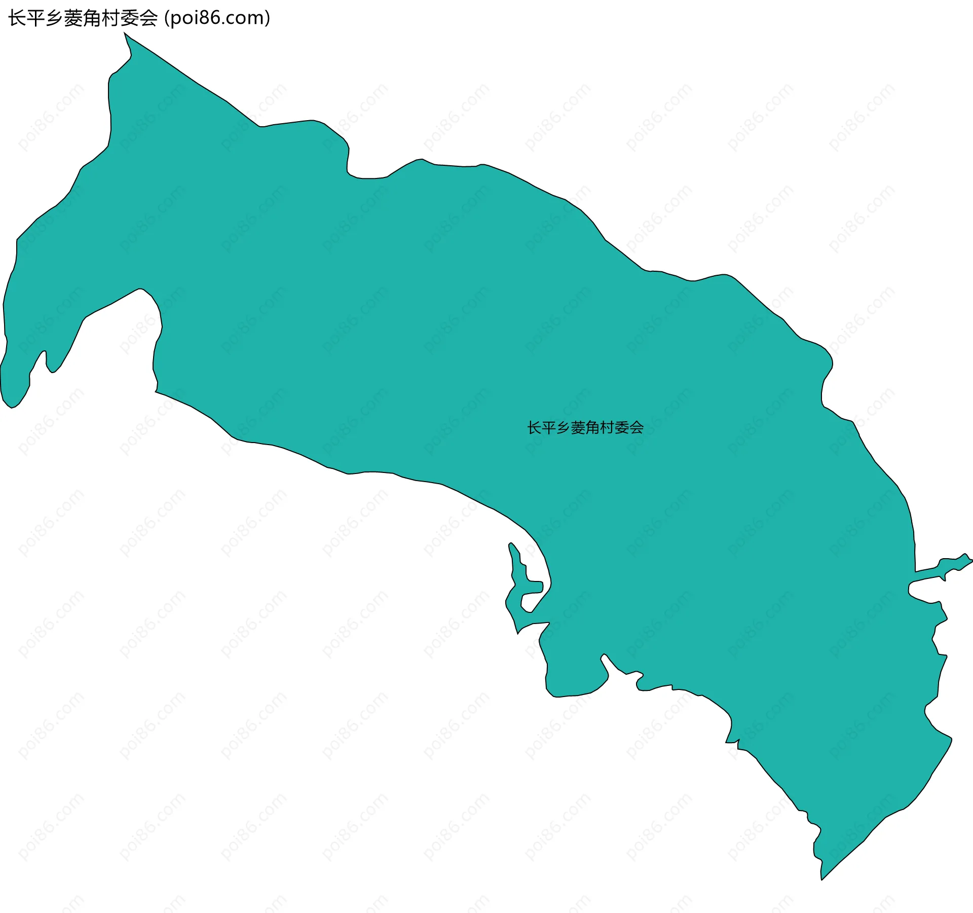 长平乡菱角村委会边界地图