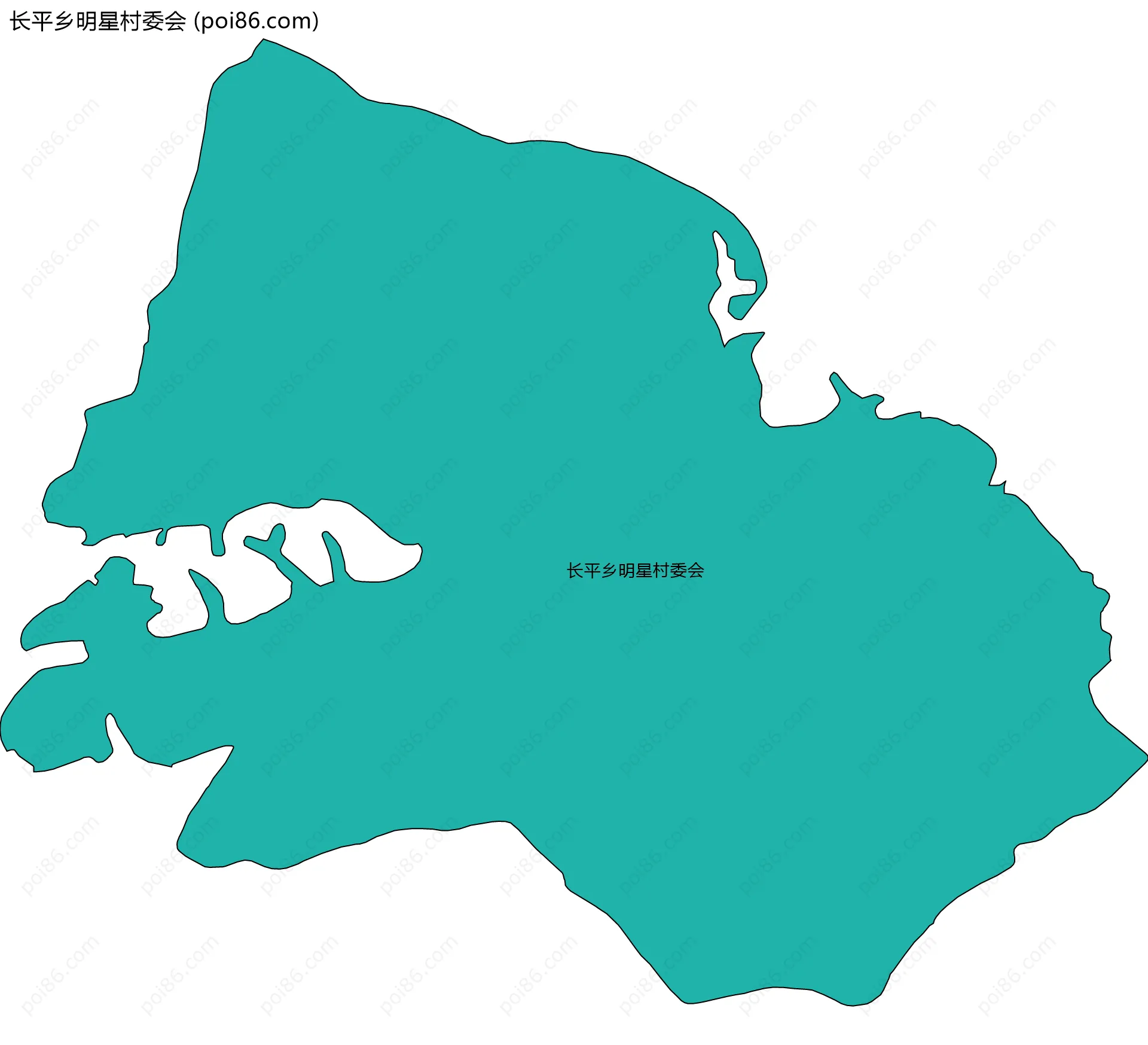 长平乡明星村委会边界地图