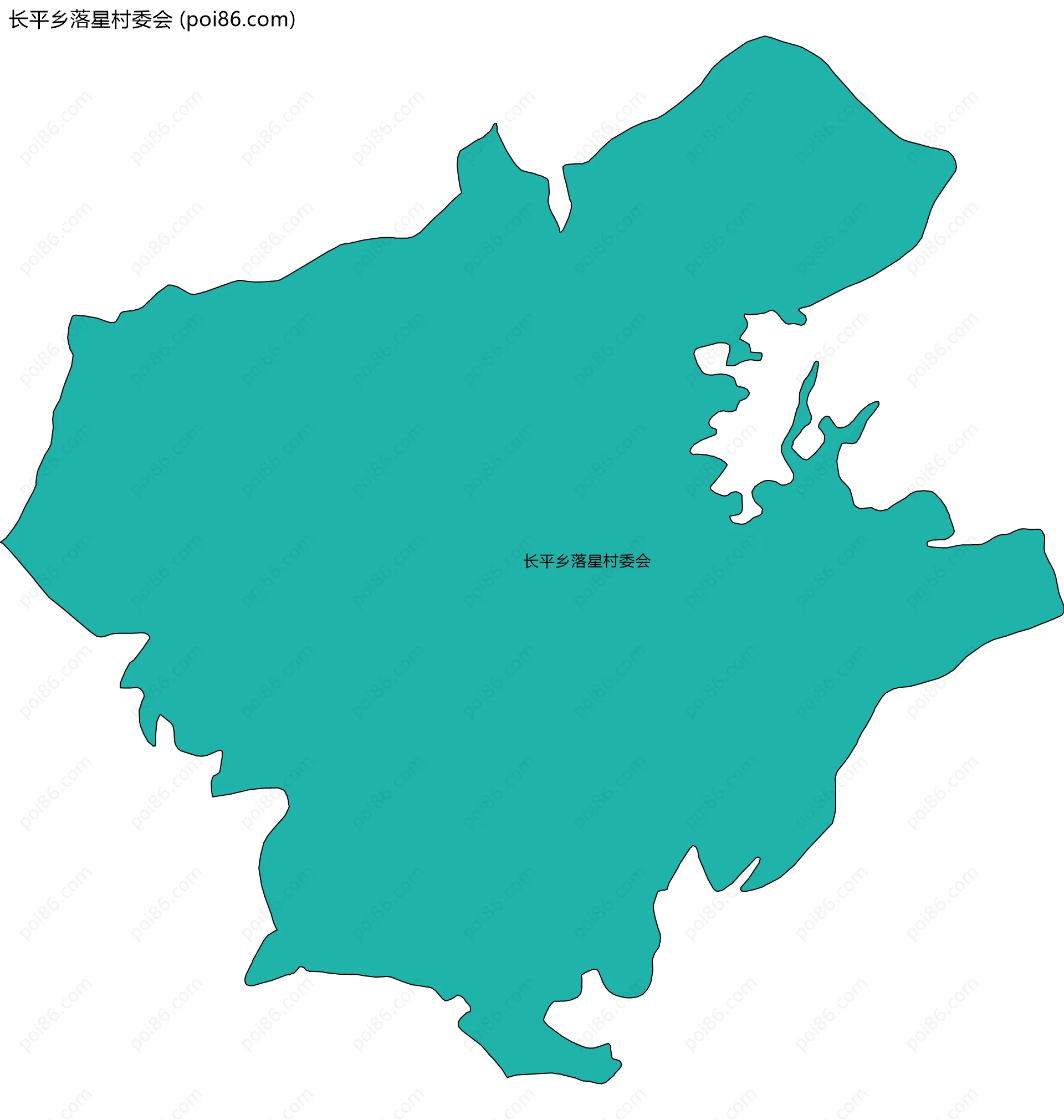 长平乡落星村委会边界地图