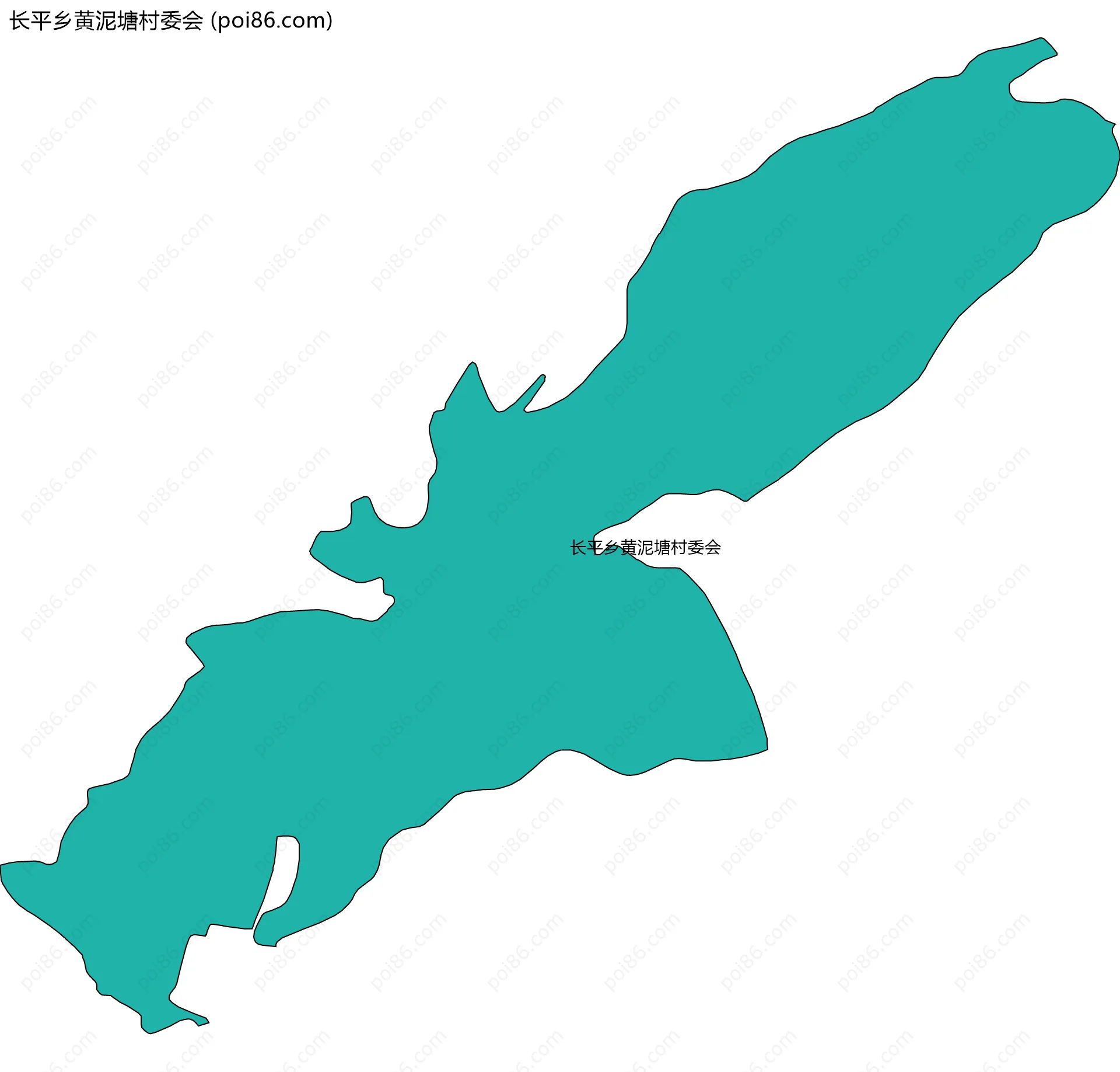 长平乡黄泥塘村委会边界地图